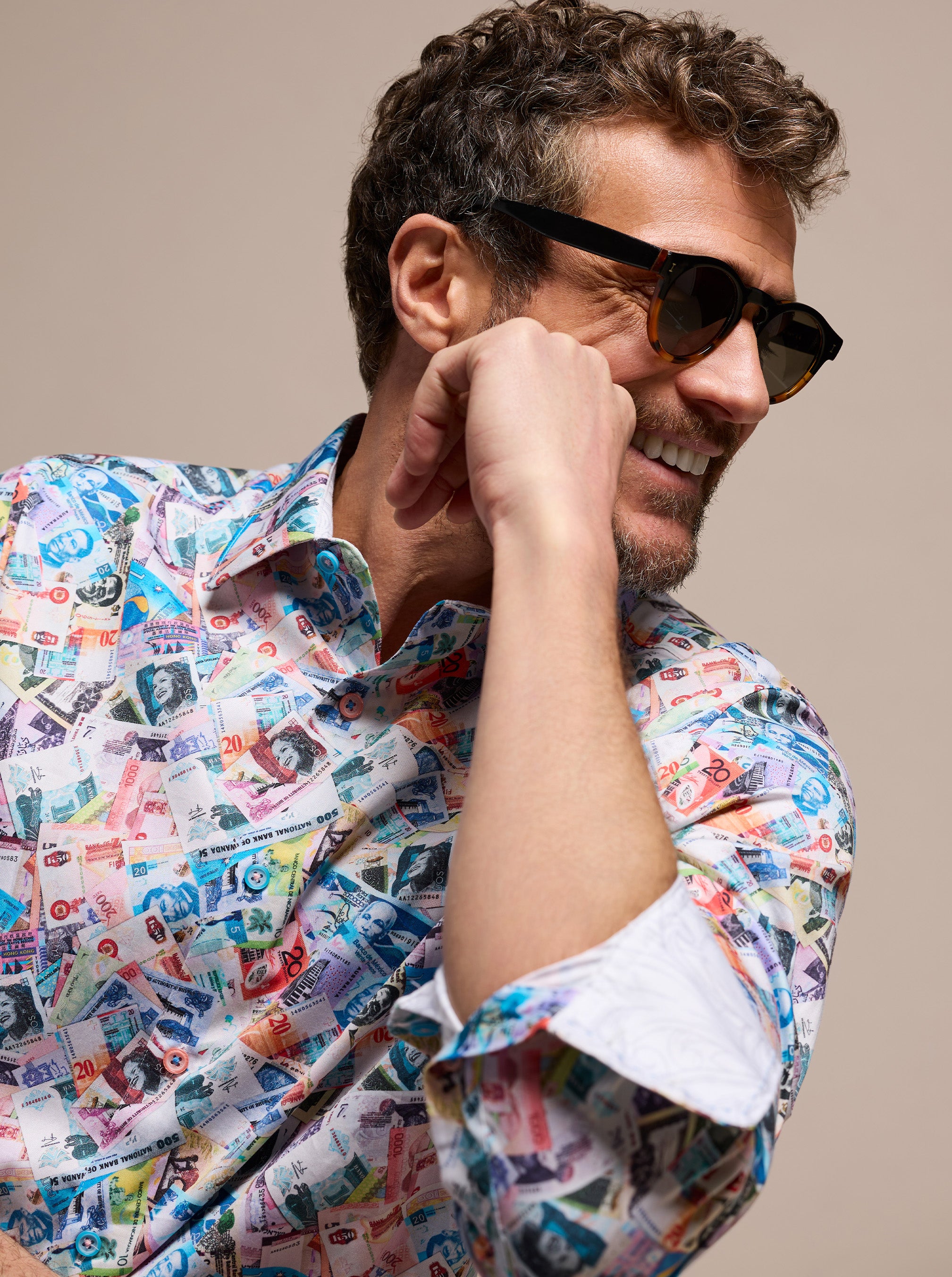 VACATION FUND LONG SLEEVE BUTTON DOWN SHIRT