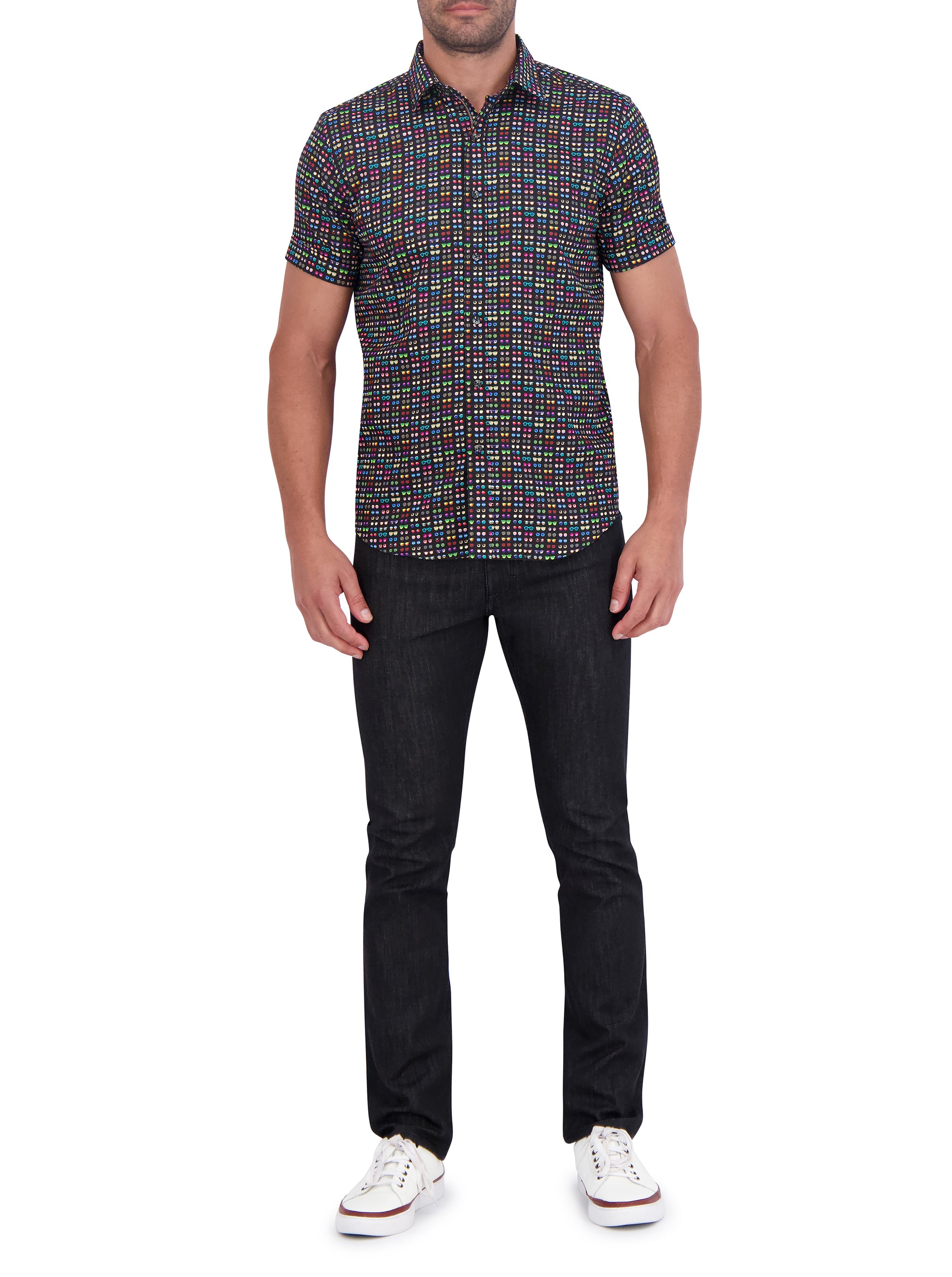 SPECTACLE SHORT SLEEVE BUTTON DOWN SHIRT