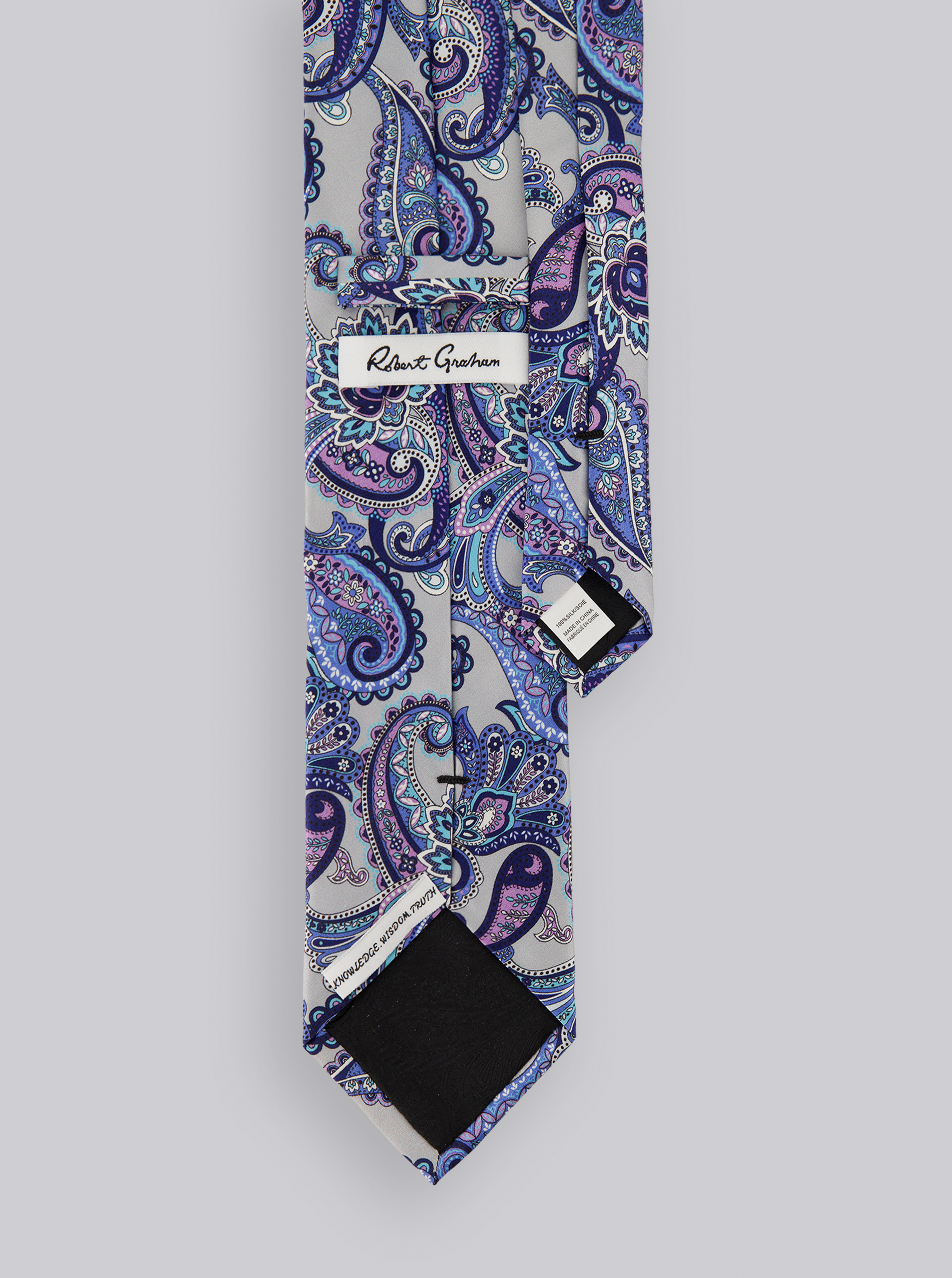 GREY PAISLEY TIE