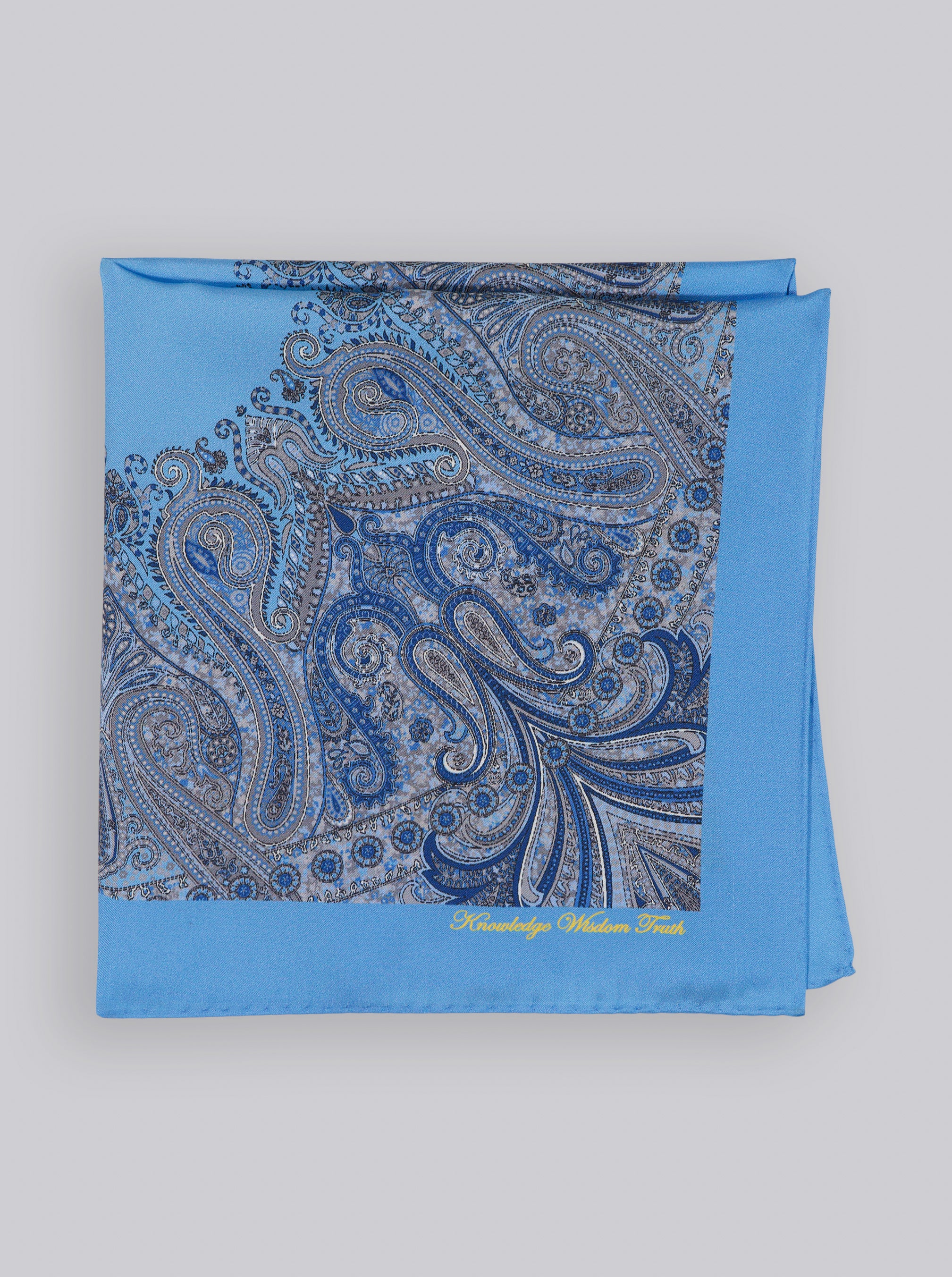 BLUE PAISLEY POCKET SQUARE