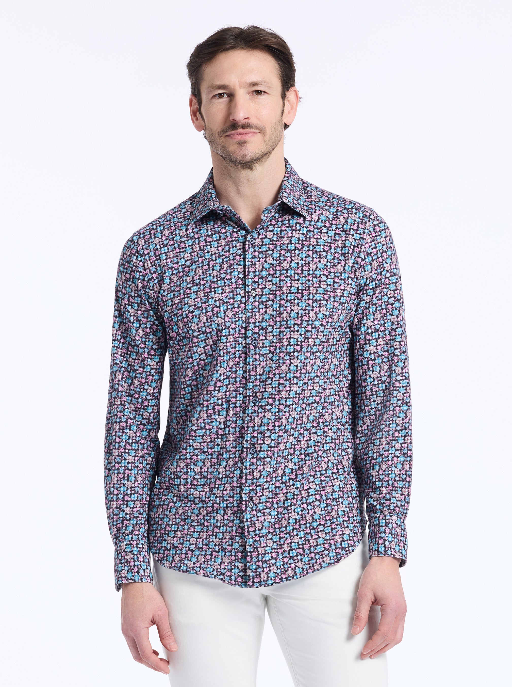 SHIPTON LONG SLEEVE BUTTON DOWN KNIT SHIRT