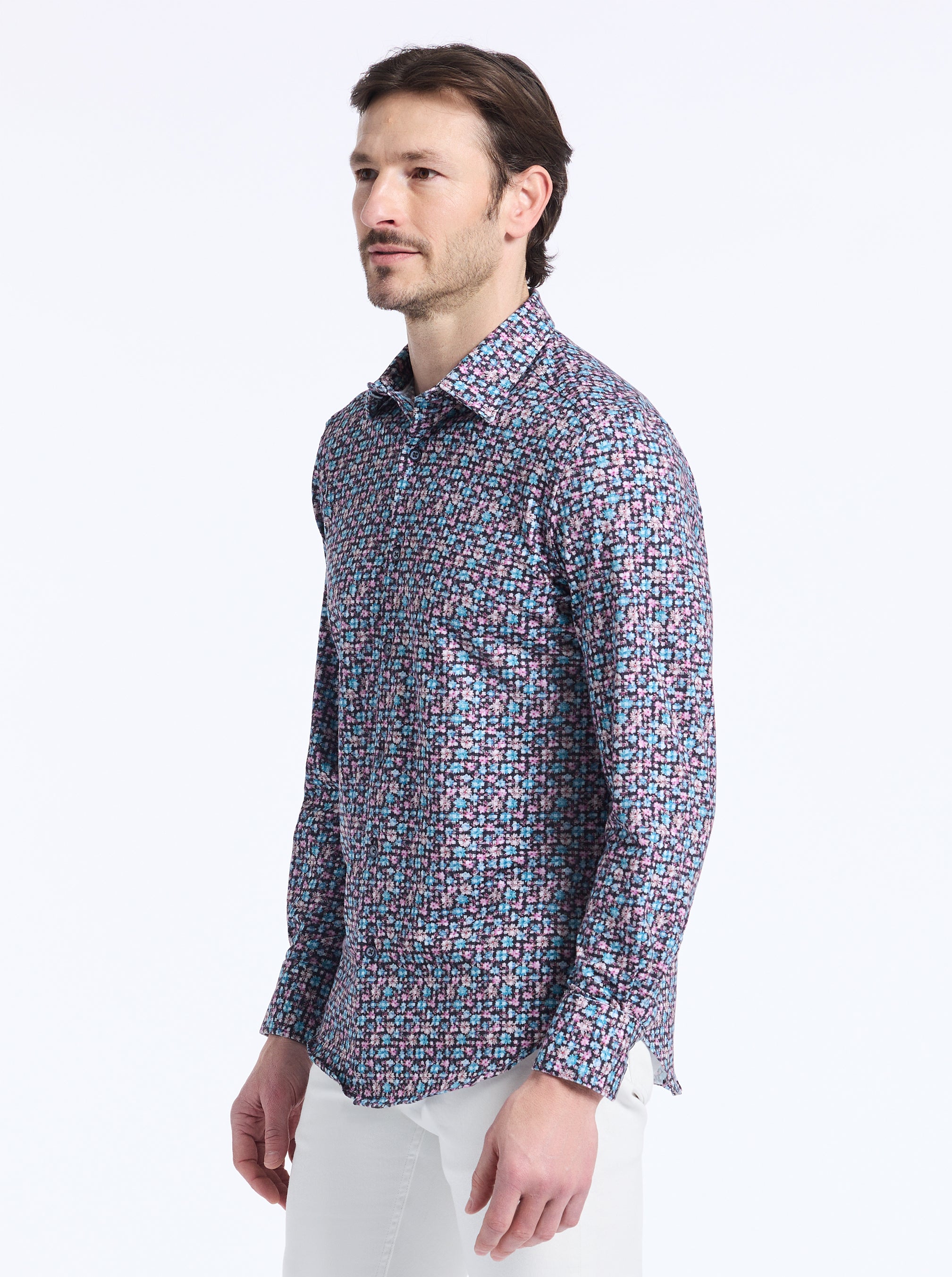 SHIPTON LONG SLEEVE BUTTON DOWN KNIT SHIRT