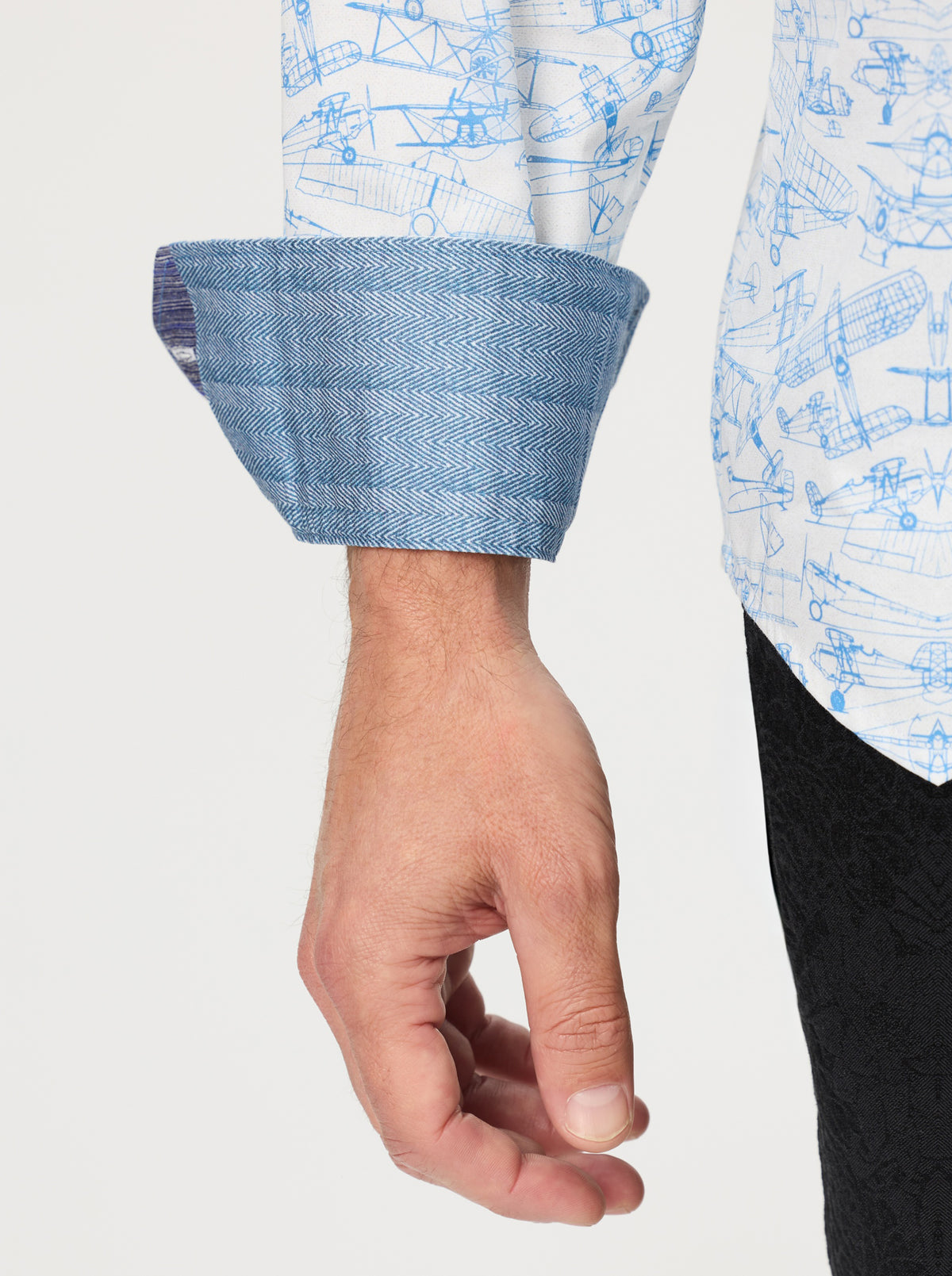 AVIATOR LONG SLEEVE BUTTON DOWN SHIRT