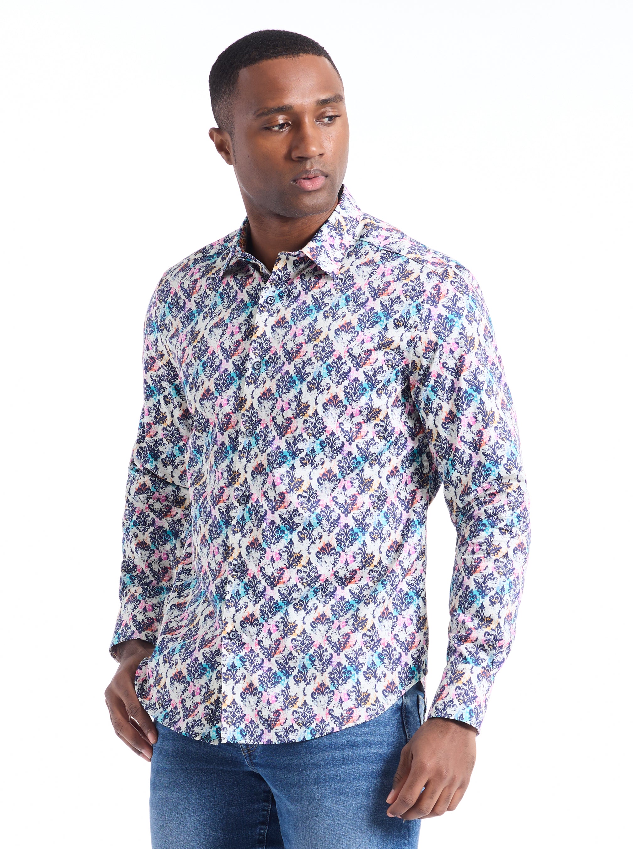 COBRAM LONG SLEEVE BUTTON DOWN SHIRT