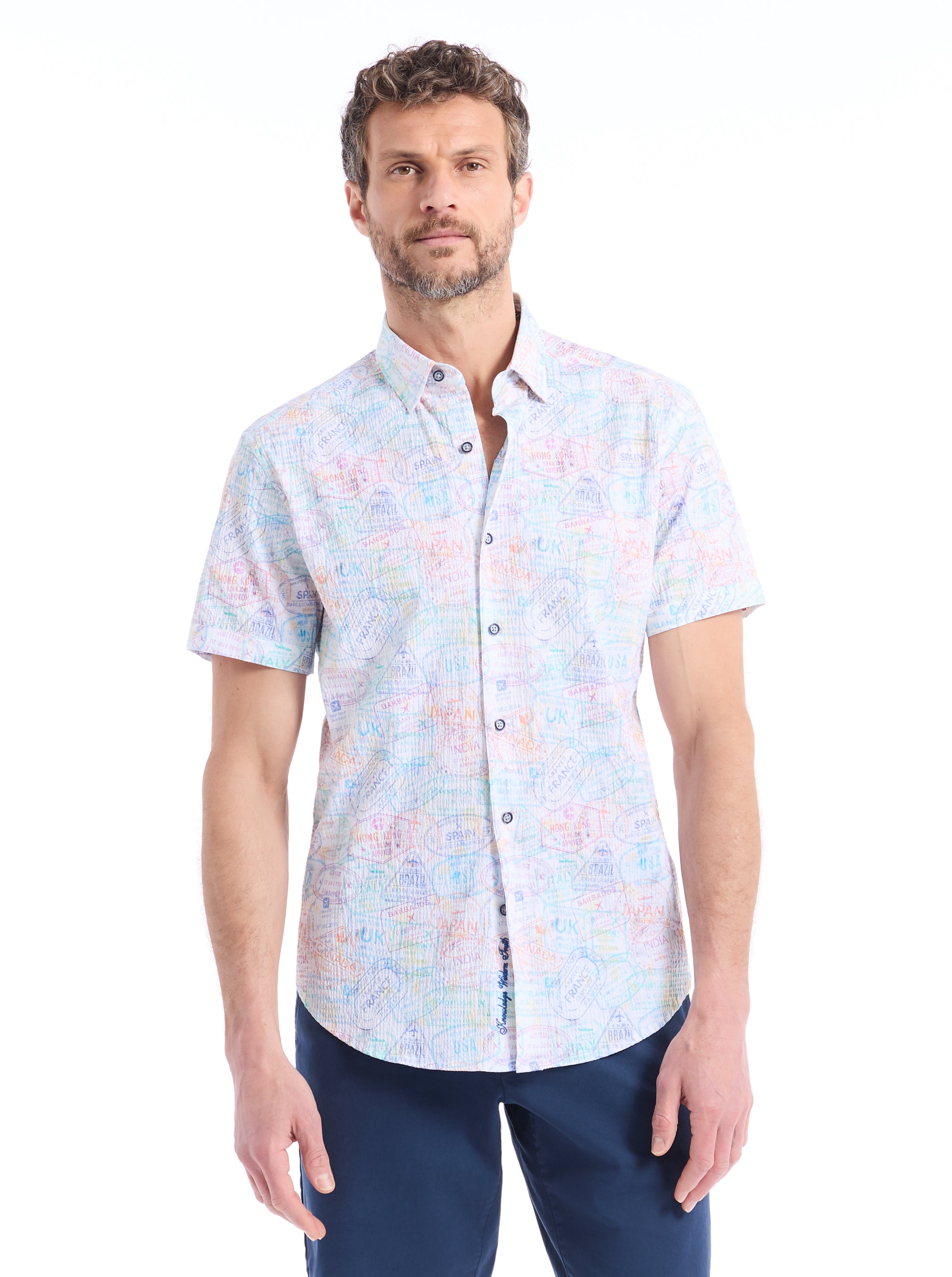 PASSPORT 2 SHORT SLEEVE BUTTON DOWN SHIRT