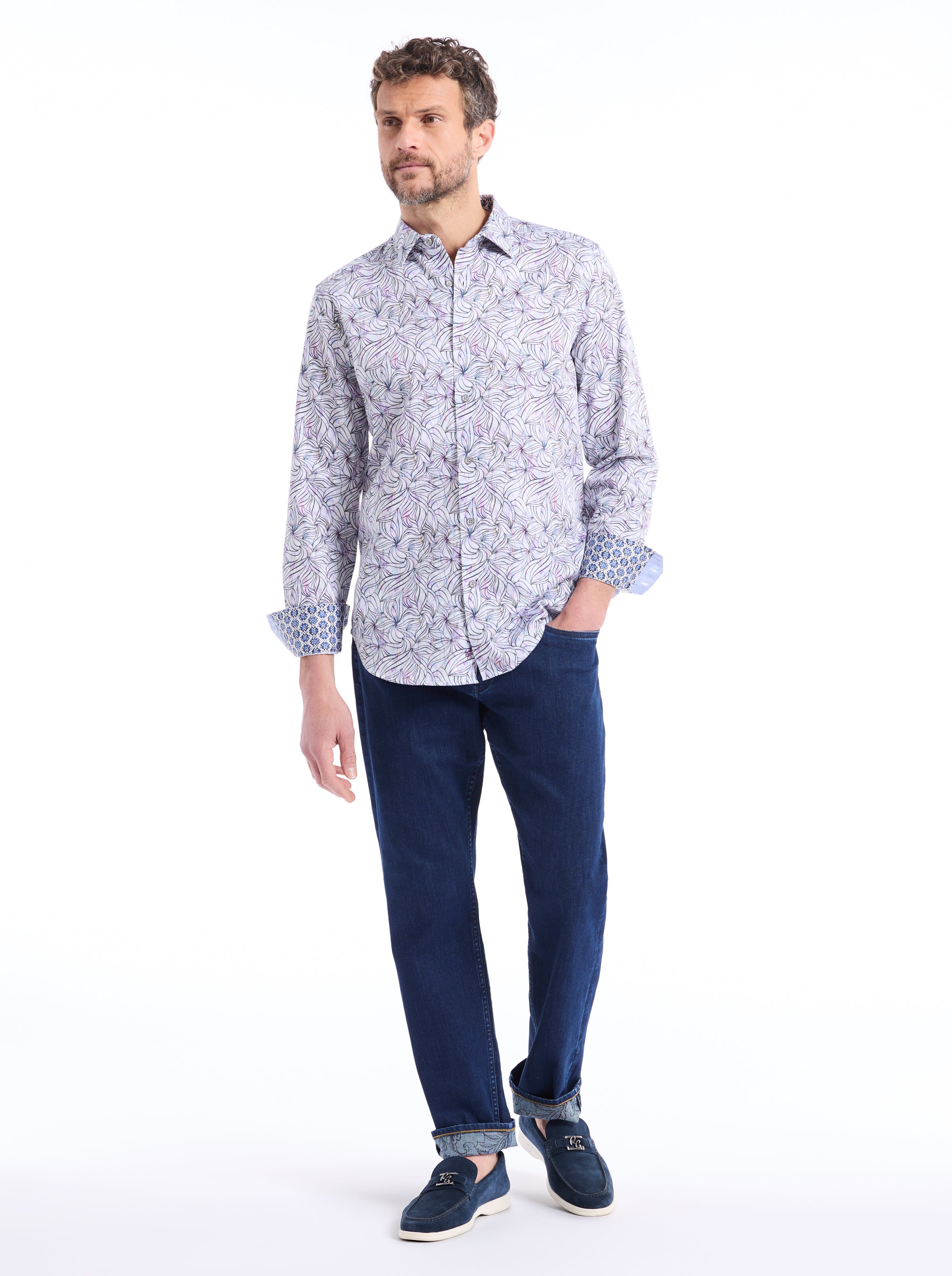 CHARVIL LONG SLEEVE BUTTON DOWN SHIRT