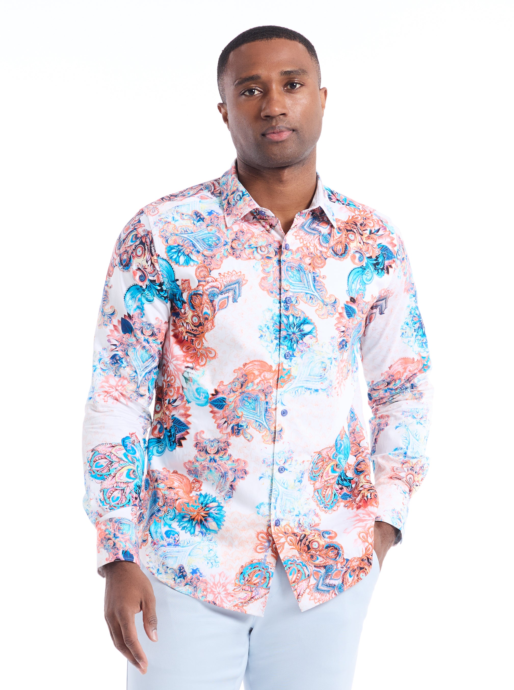 MATERA LONG SLEEVE BUTTON DOWN SHIRT