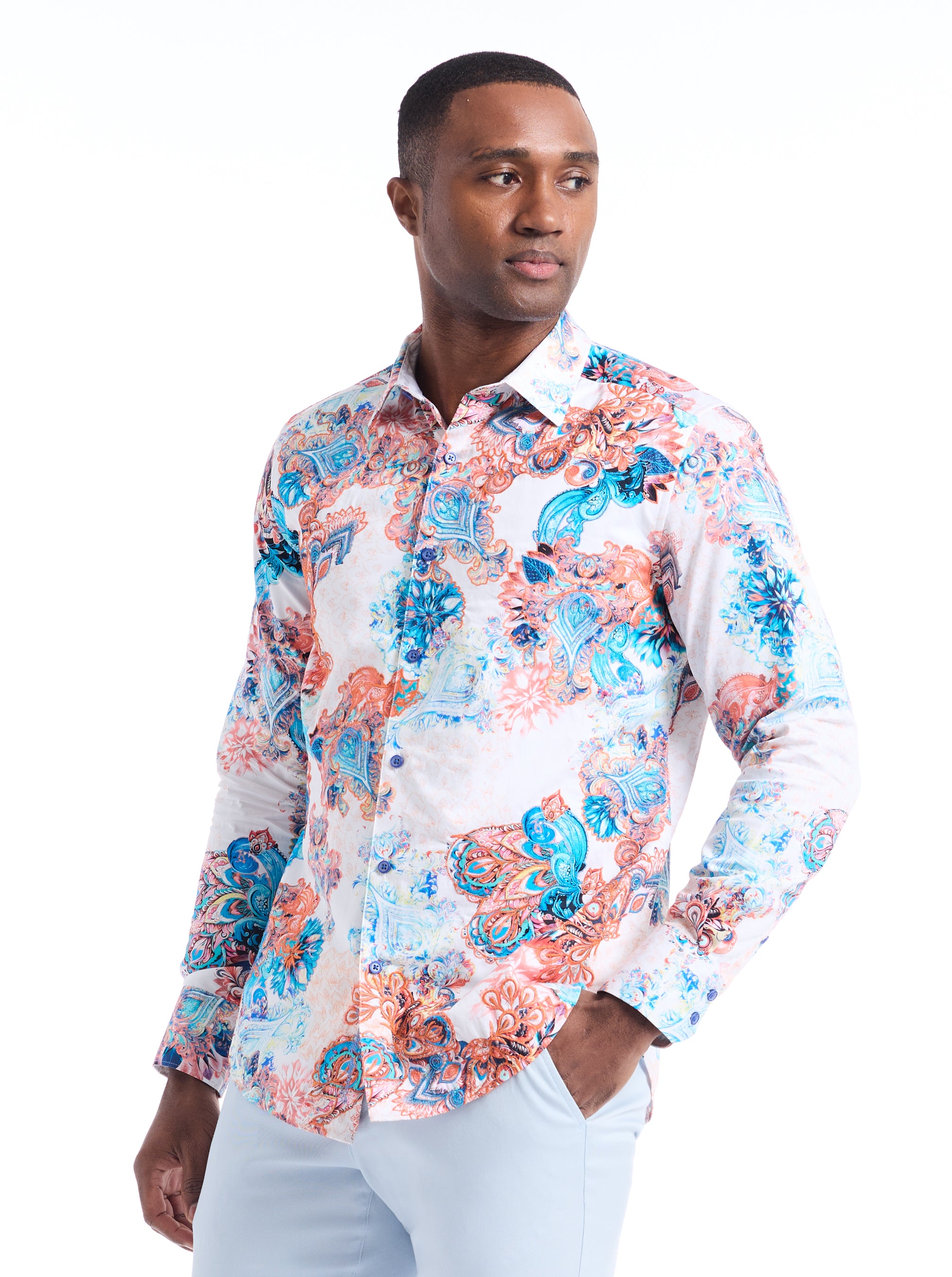MATERA LONG SLEEVE BUTTON DOWN SHIRT