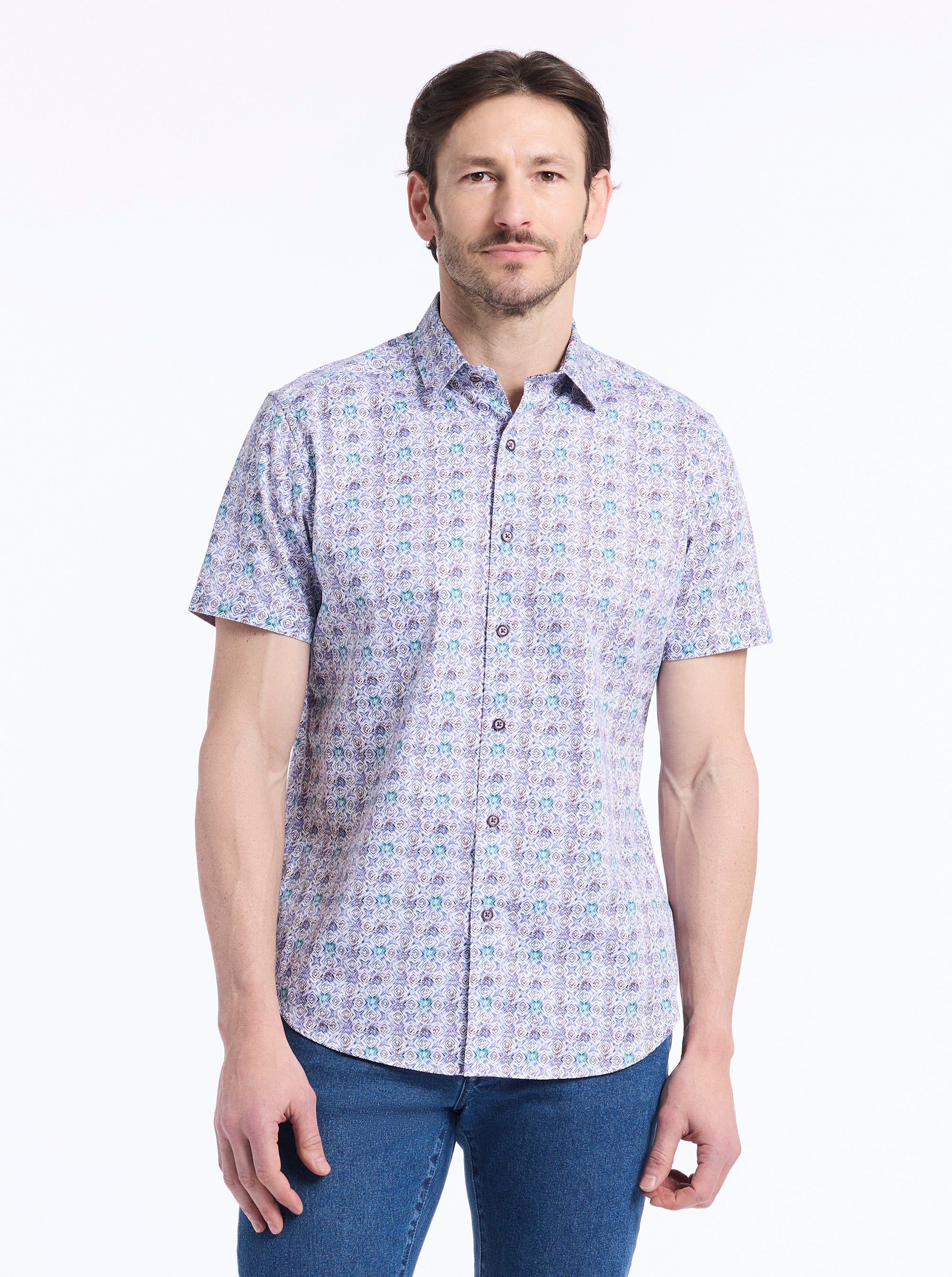MARKWOOD SHORT SLEEVE BUTTON DOWN SHIRT