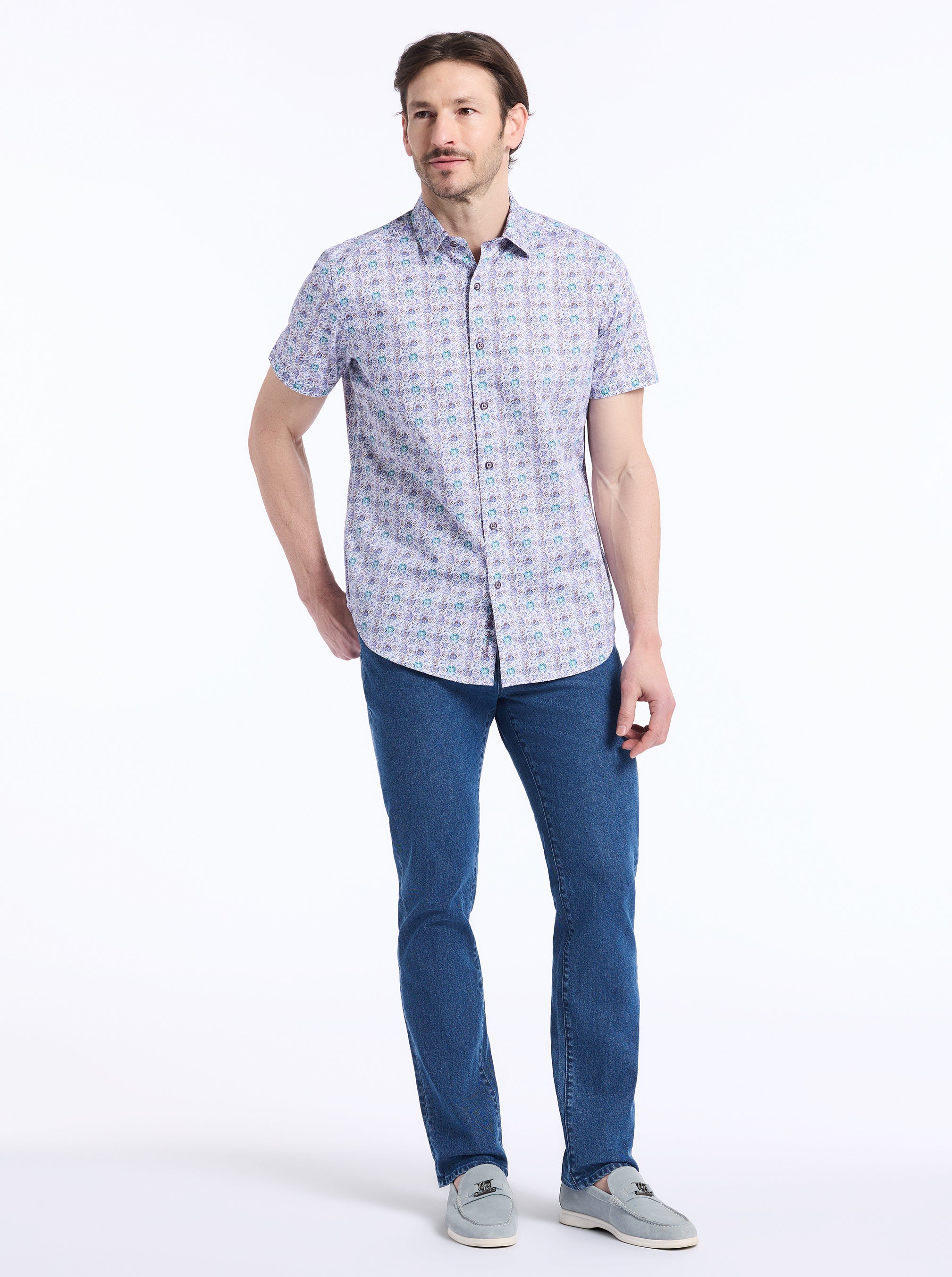 MARKWOOD SHORT SLEEVE BUTTON DOWN SHIRT