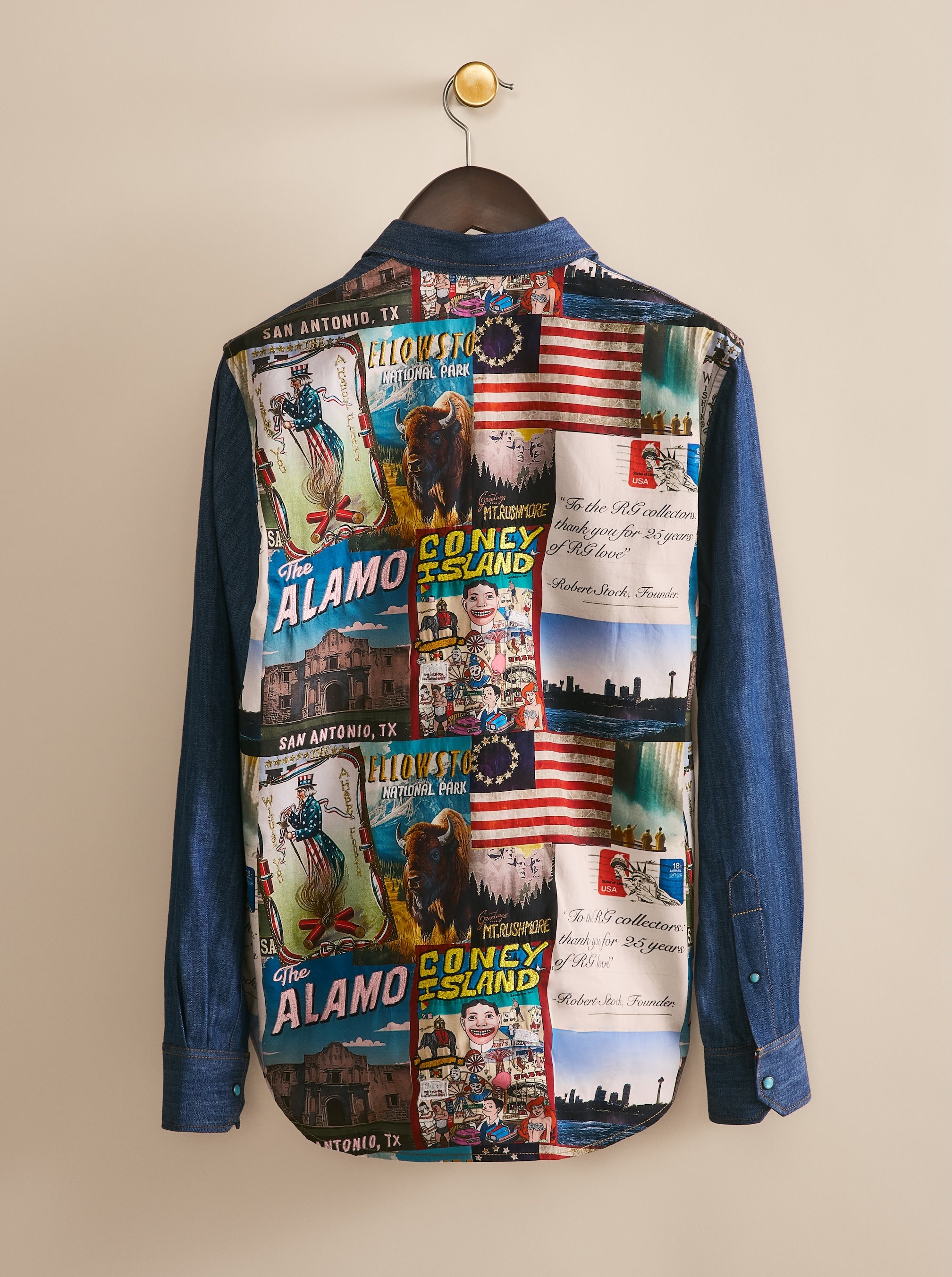 POSTCARDS LONG SLEEVE BUTTON DOWN SHIRT