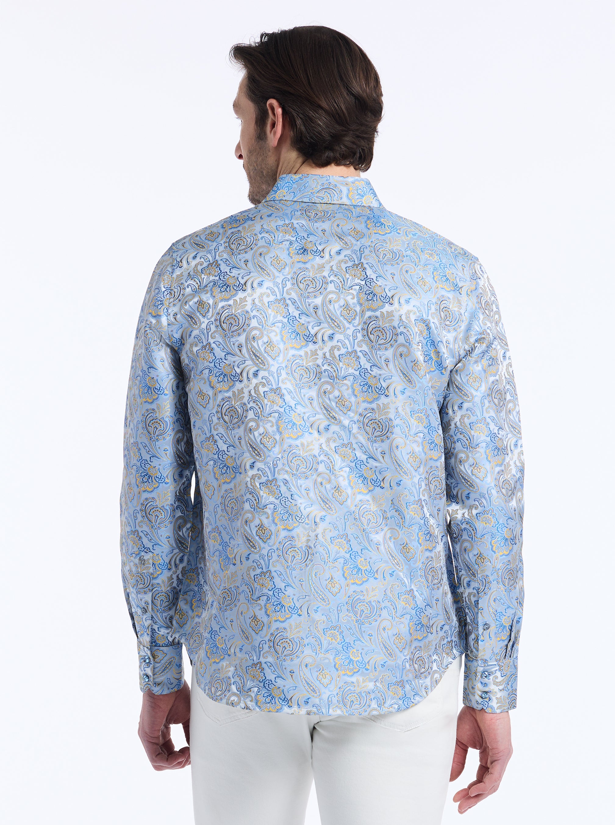 LIMITED EDITION MONACO SUMMER LONG SLEEVE BUTTON DOWN SHIRT