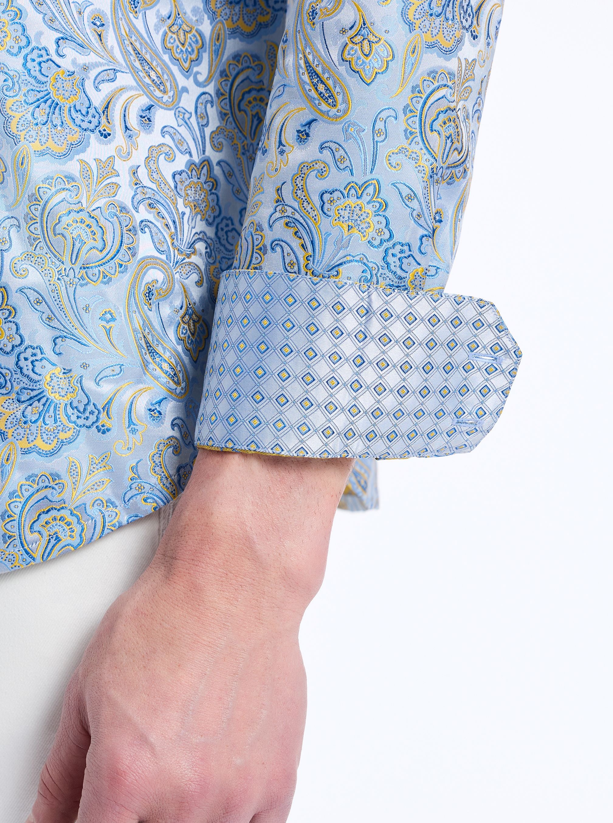 LIMITED EDITION MONACO SUMMER LONG SLEEVE BUTTON DOWN SHIRT