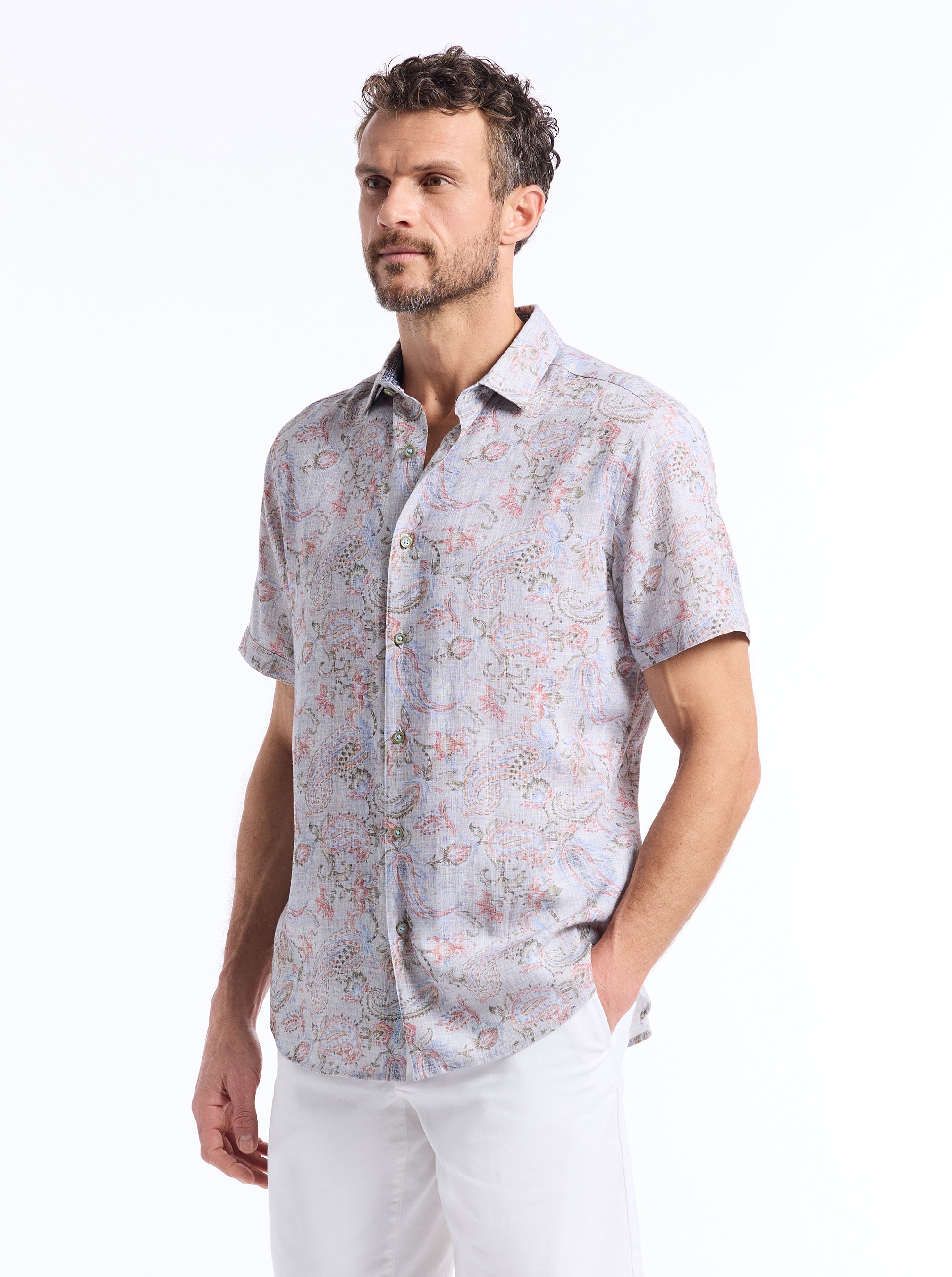 WINDSONG SHORT SLEEVE BUTTON DOWN SHIRT