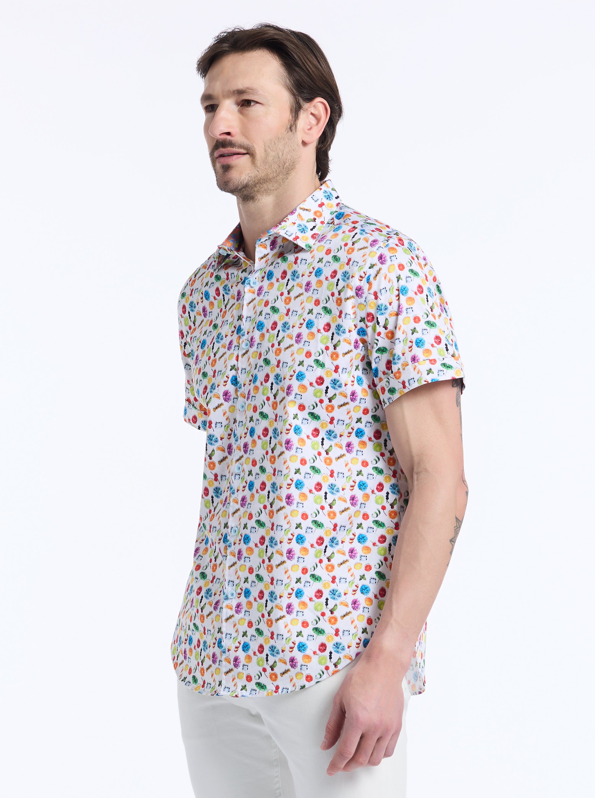 GARNISH SHORT SLEEVE BUTTON DOWN SHIRT