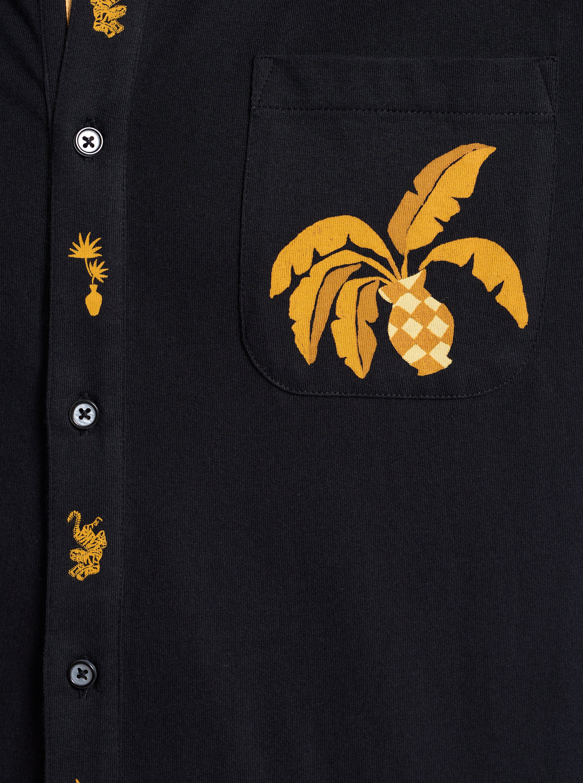 GOLDEN JUNGLE SHORT SLEEVE BUTTON DOWN SHIRT