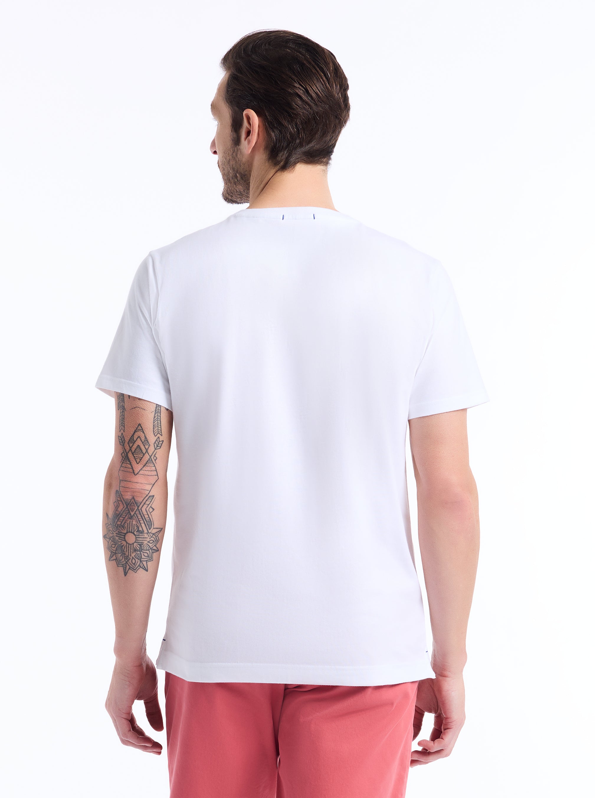 COLLAGE GRAHAM SHORT SLEEVE BUTTON DOWN T-SHIRT