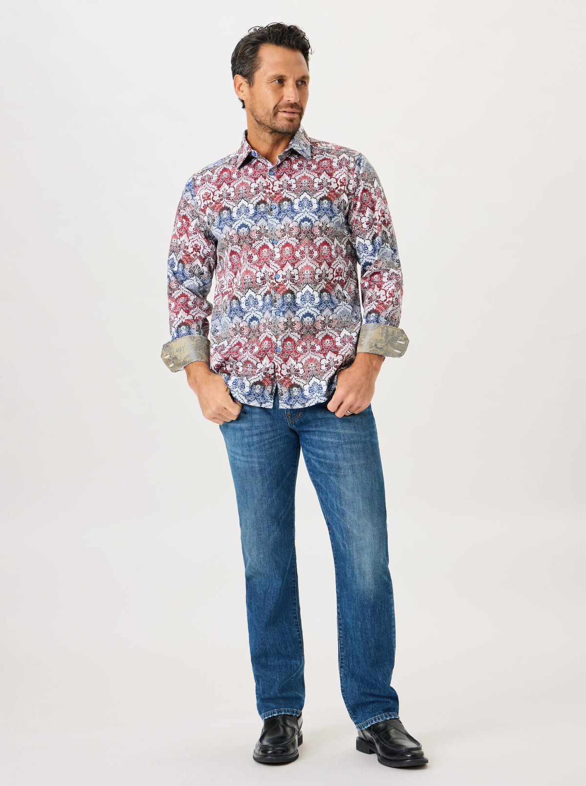 REDICOTE LONG SLEEVE BUTTON DOWN SHIRT