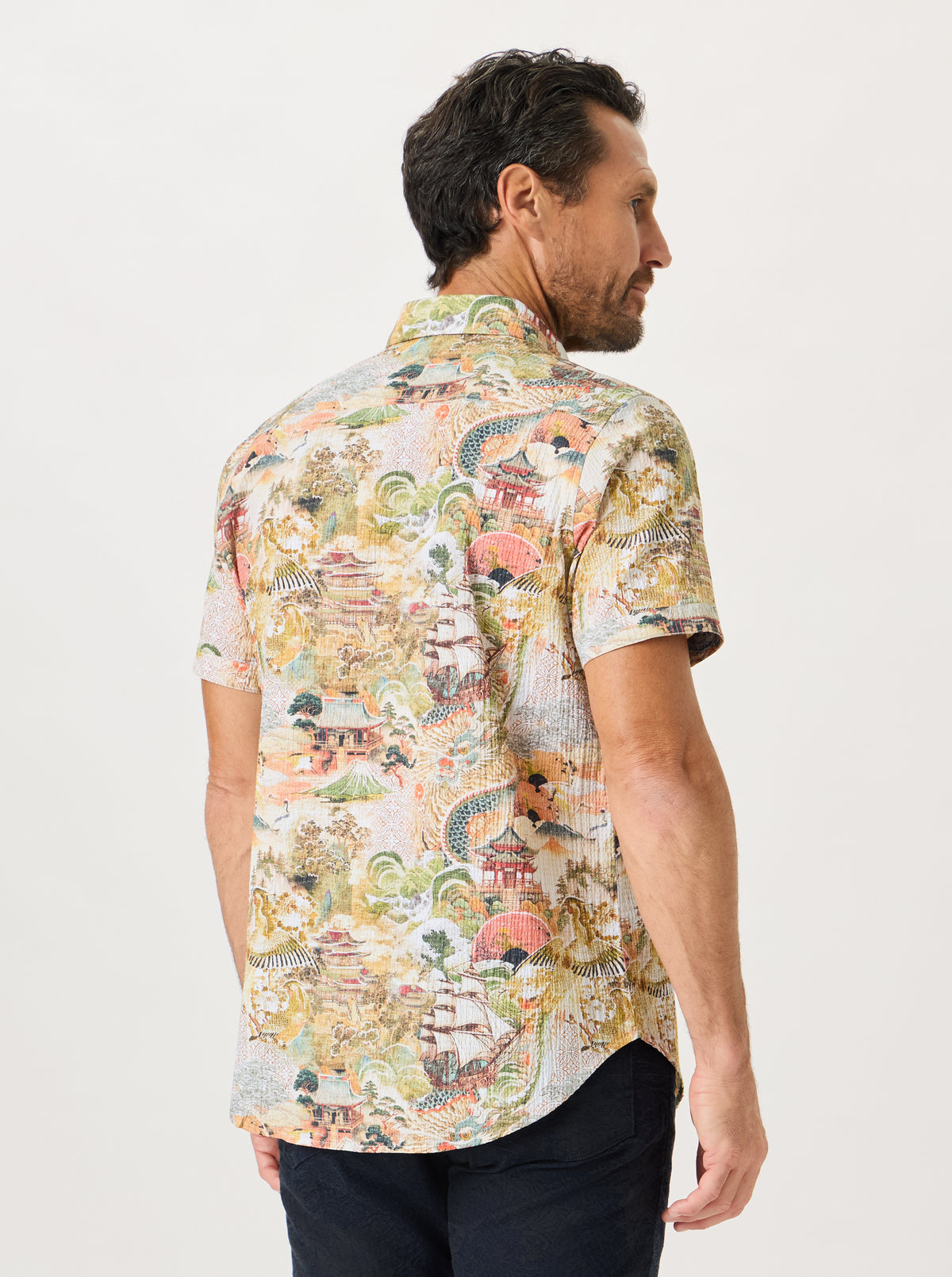 TENGU SHORT SLEEVE BUTTON DOWN SHIRT TALL