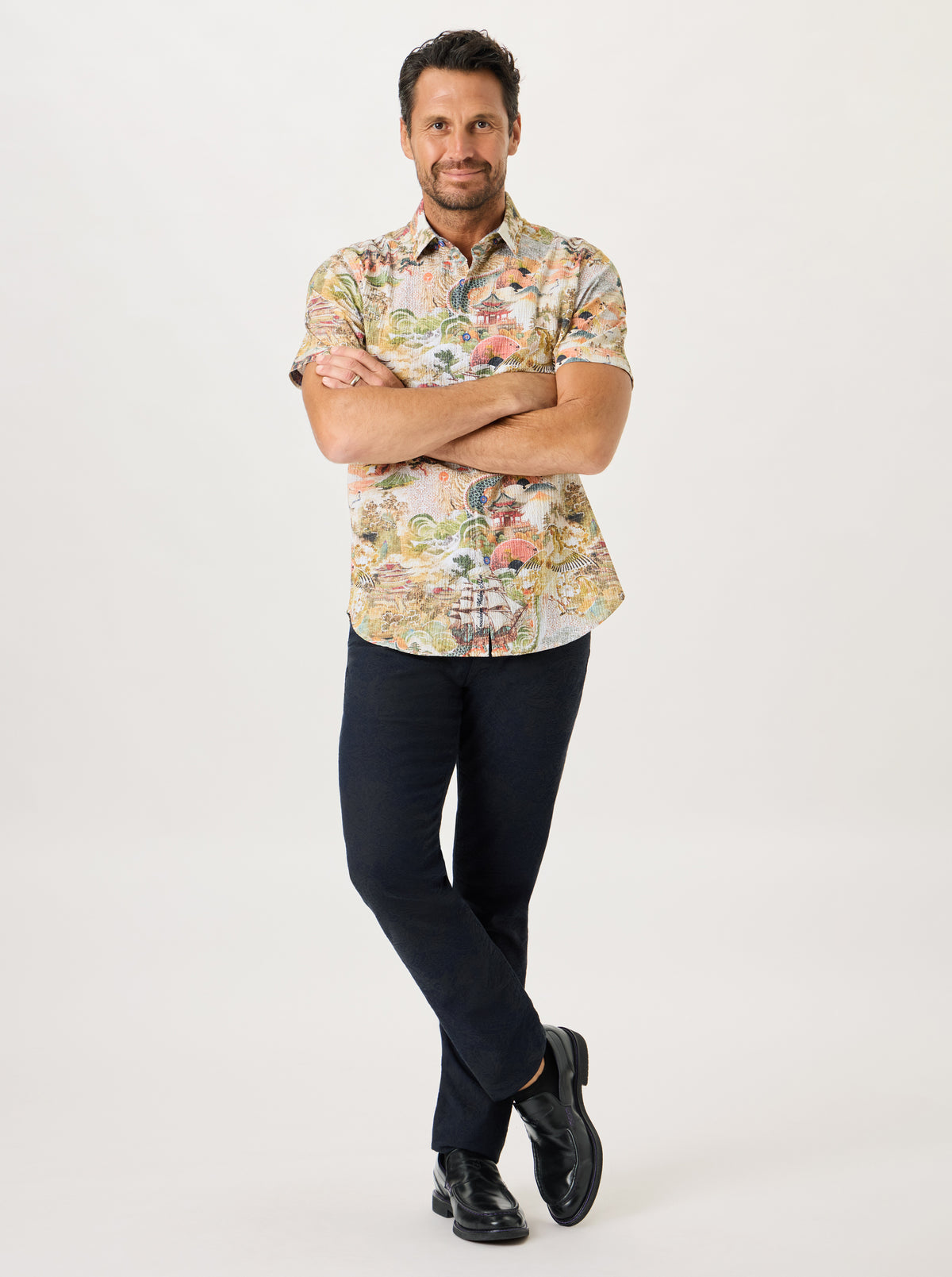 TENGU SHORT SLEEVE BUTTON DOWN SHIRT