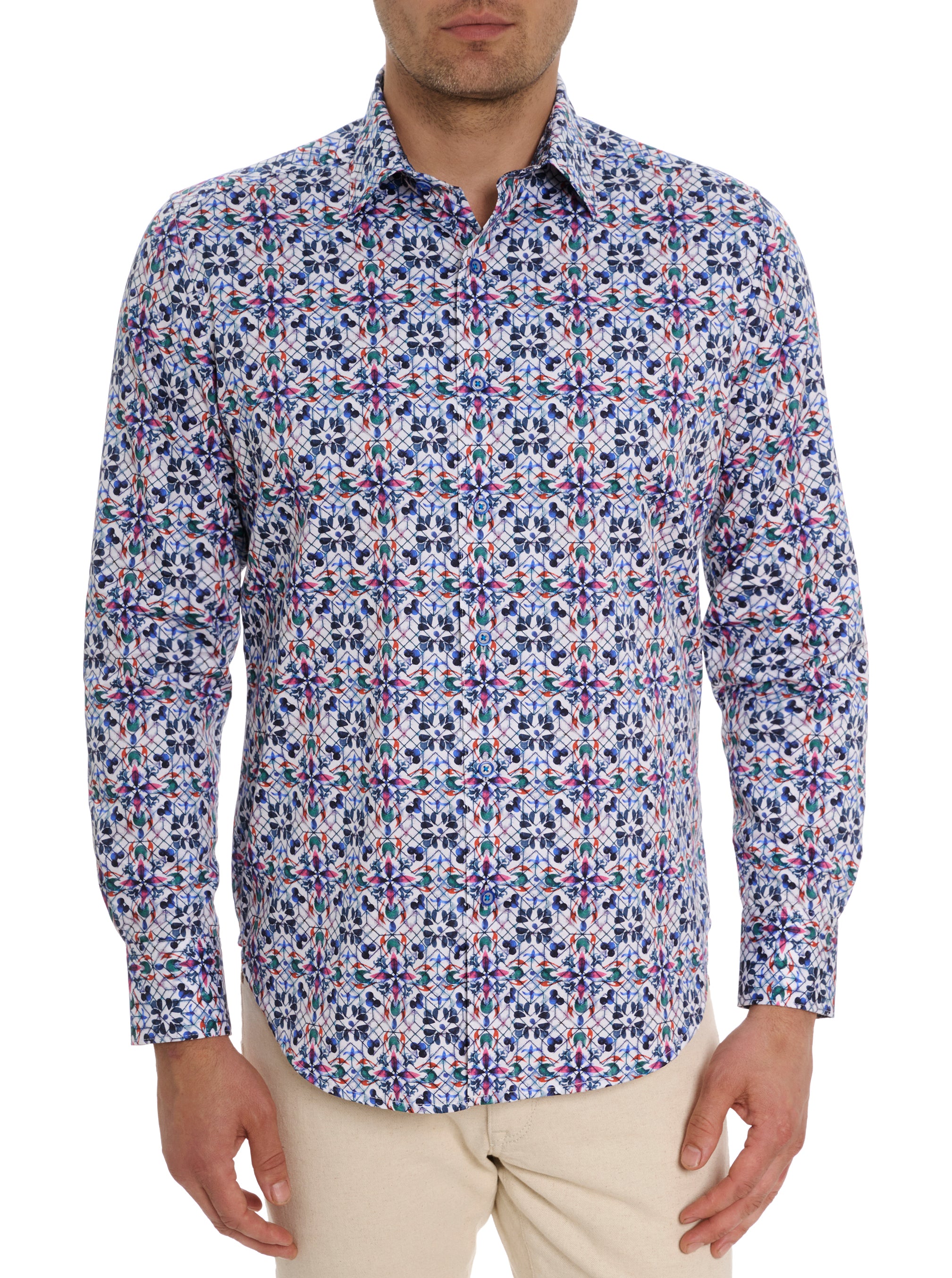 AGNELLO LONG SLEEVE BUTTON DOWN SHIRT