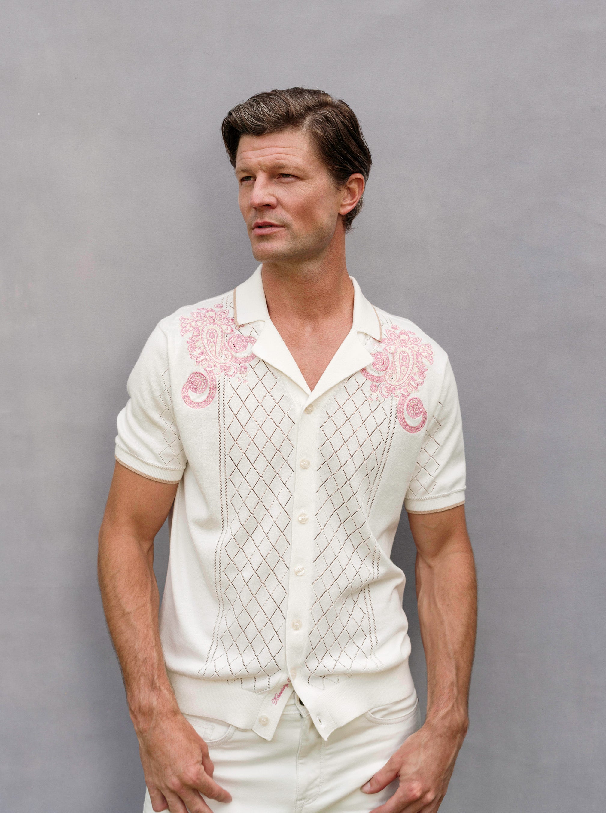 LIMITED EDITION OPULANT PAISLEY SHORT SLEEVE SWEATER