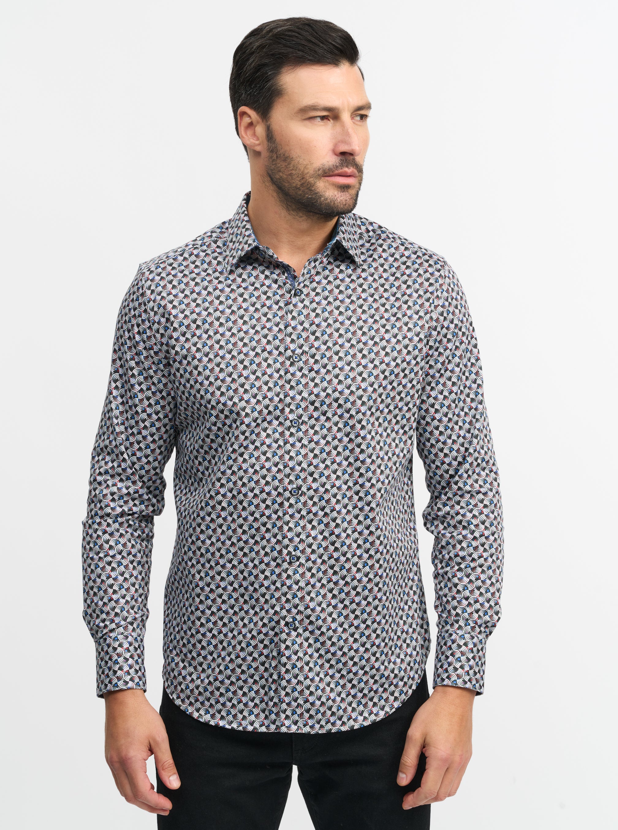SPUN OUT LONG SLEEVE BUTTON DOWN SHIRT BIG