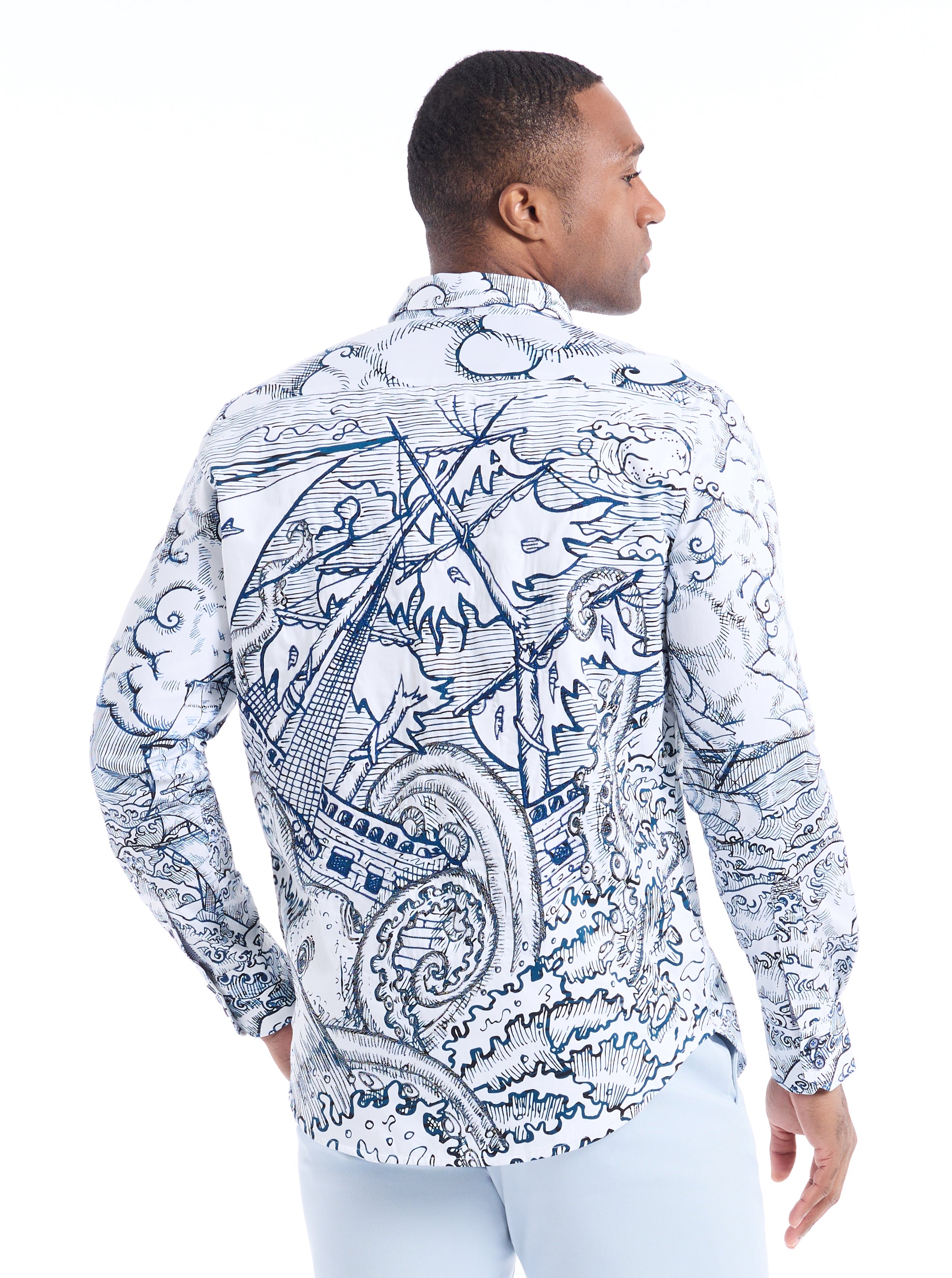 SHIPWRECK LONG SLEEVE BUTTON DOWN SHIRT