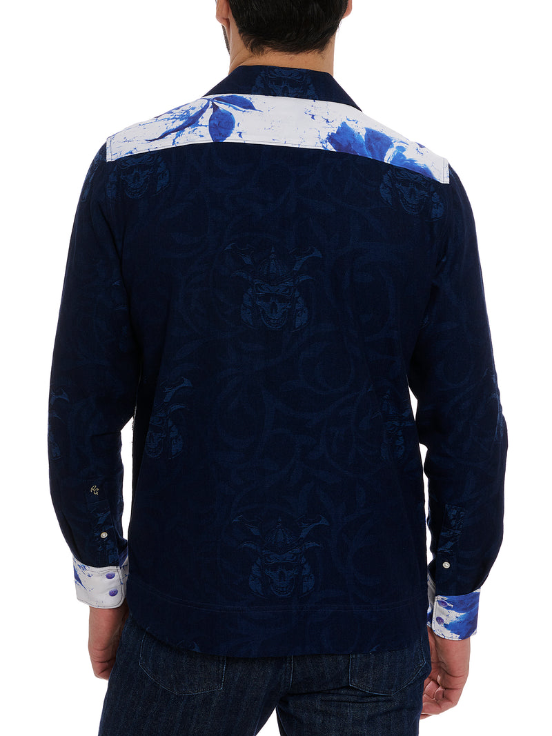 LIMITED EDITION BLUE MURRO LONG SLEEVE BUTTON DOWN SHIRT