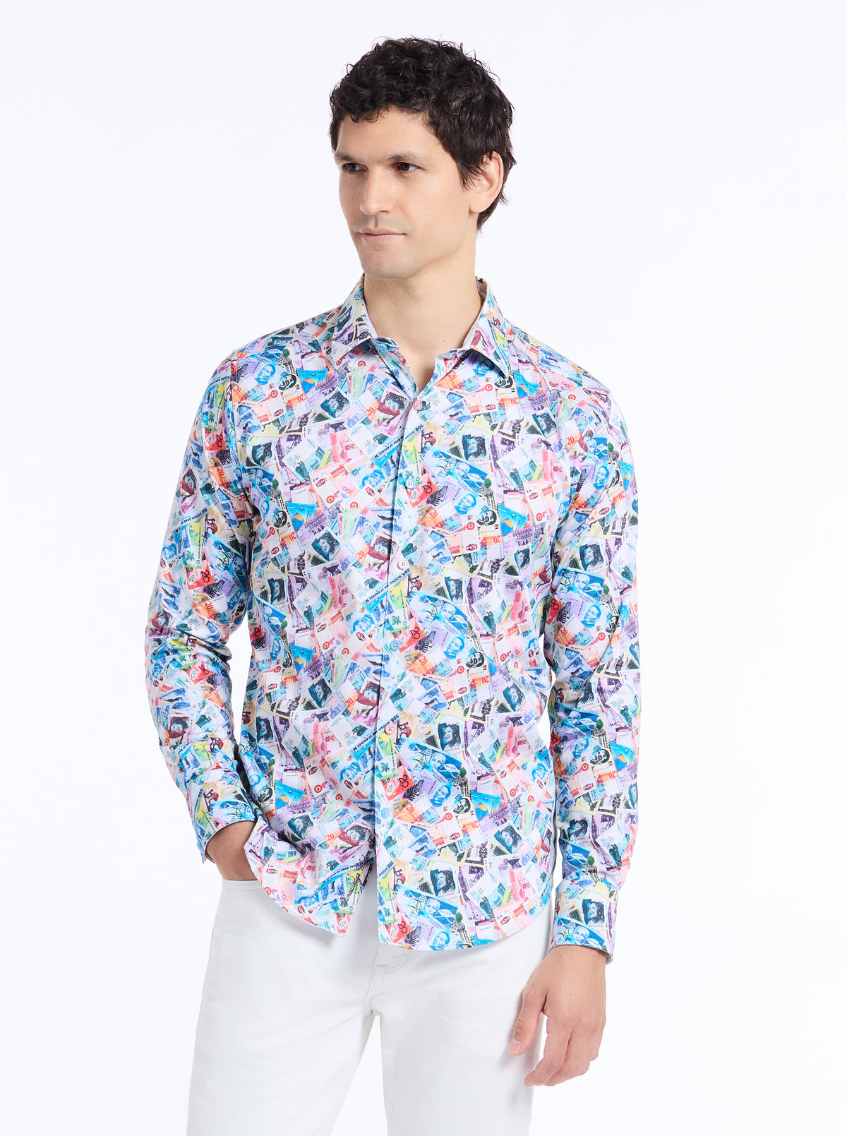 VACATION FUND LONG SLEEVE BUTTON DOWN SHIRT TALL