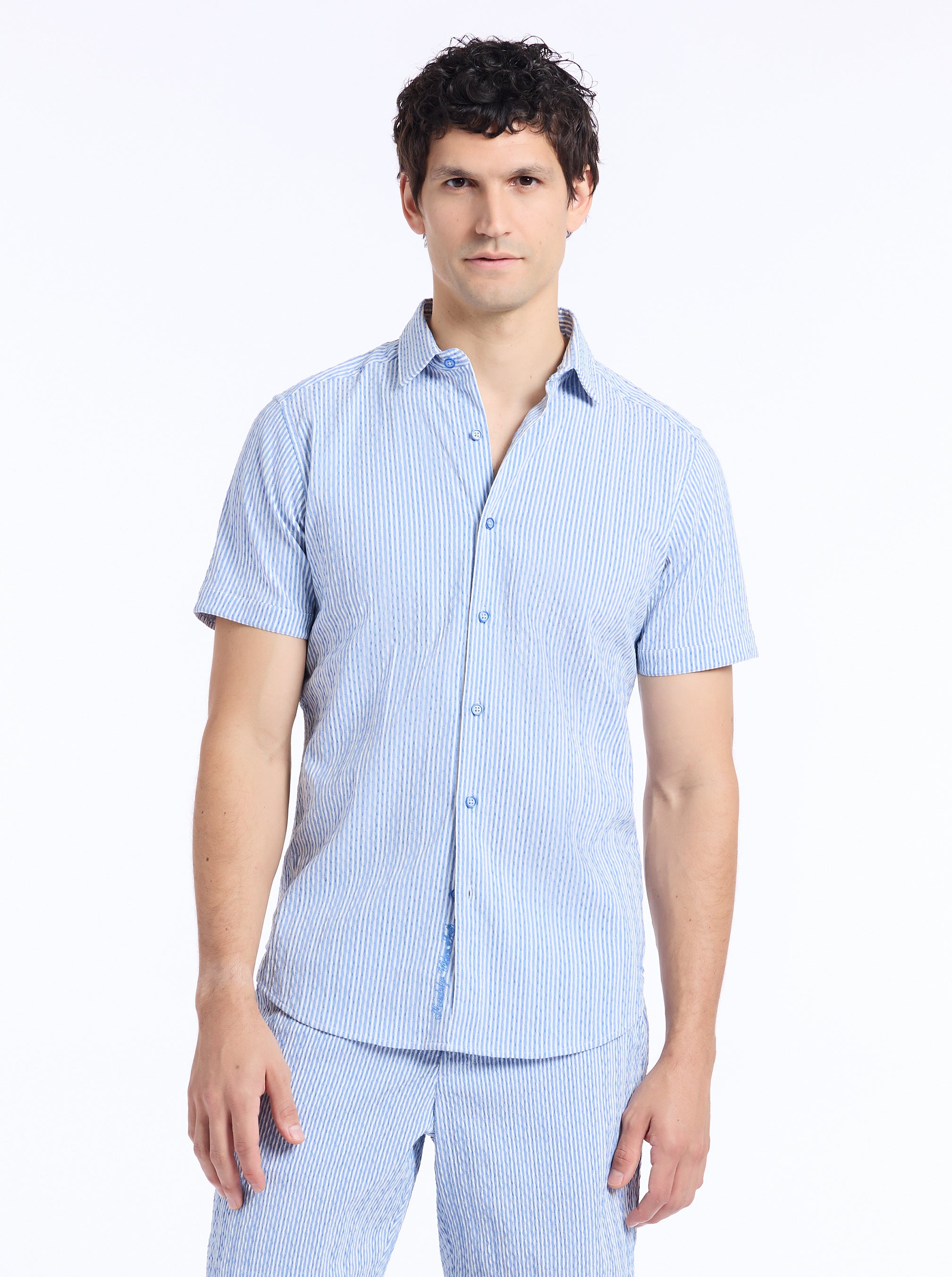 FORNILLO SHORT SLEEVE BUTTON DOWN SHIRT
