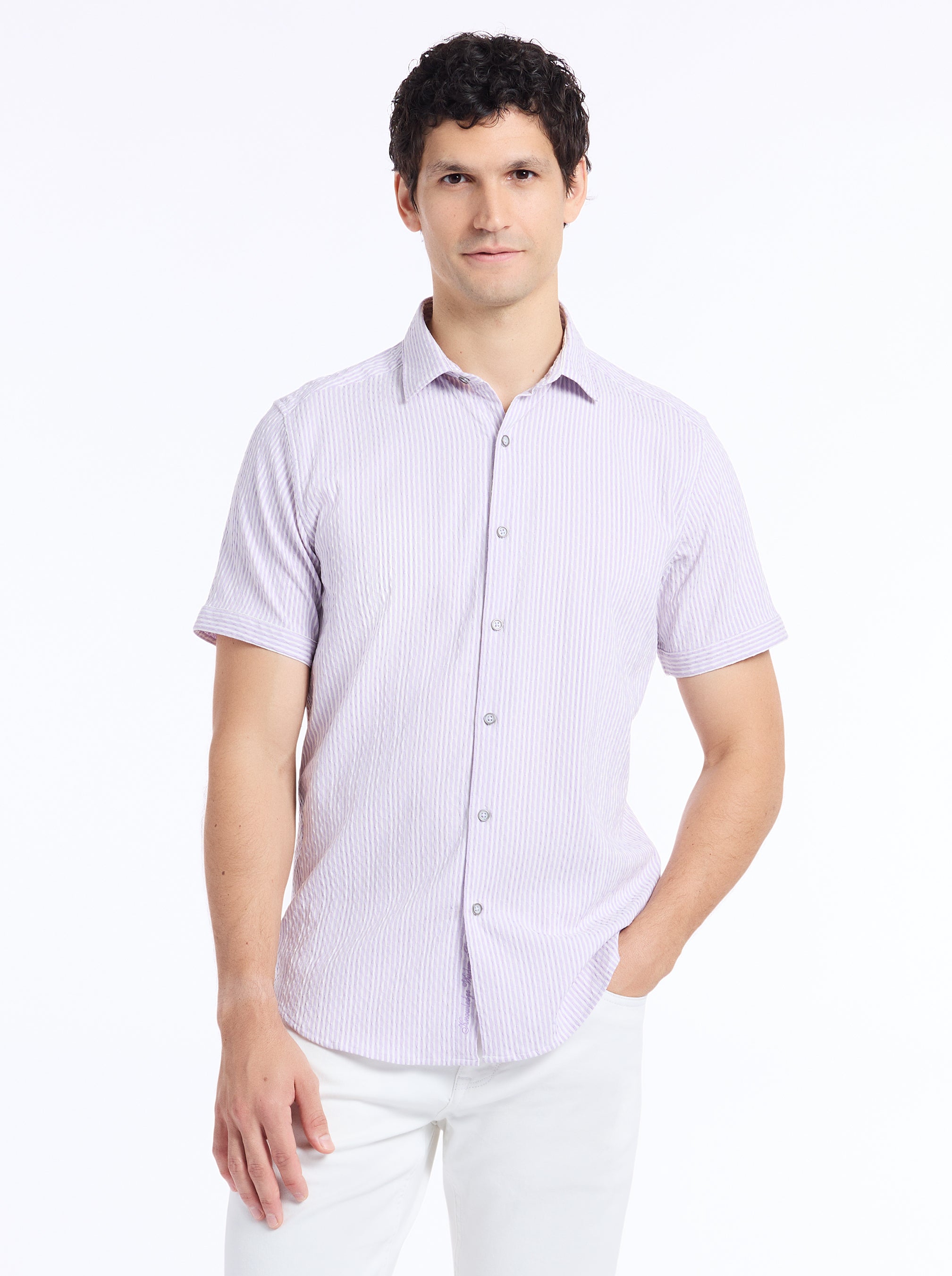 FORNILLO SHORT SLEEVE BUTTON DOWN SHIRT