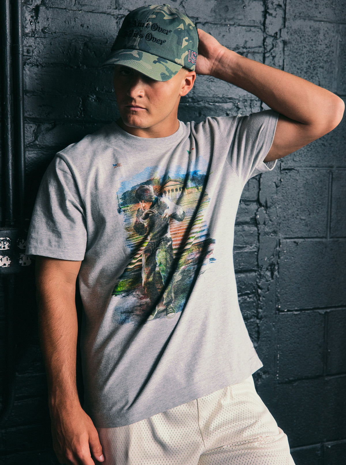 ROCKY 50TH X ROBERT GRAHAM THE STEPS T-SHIRT
