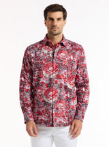 BLOOD ROSE LONG SLEEVE BUTTON DOWN SHIRT