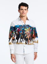 DERBY DAY LONG SLEEVE BUTTON DOWN SHIRT