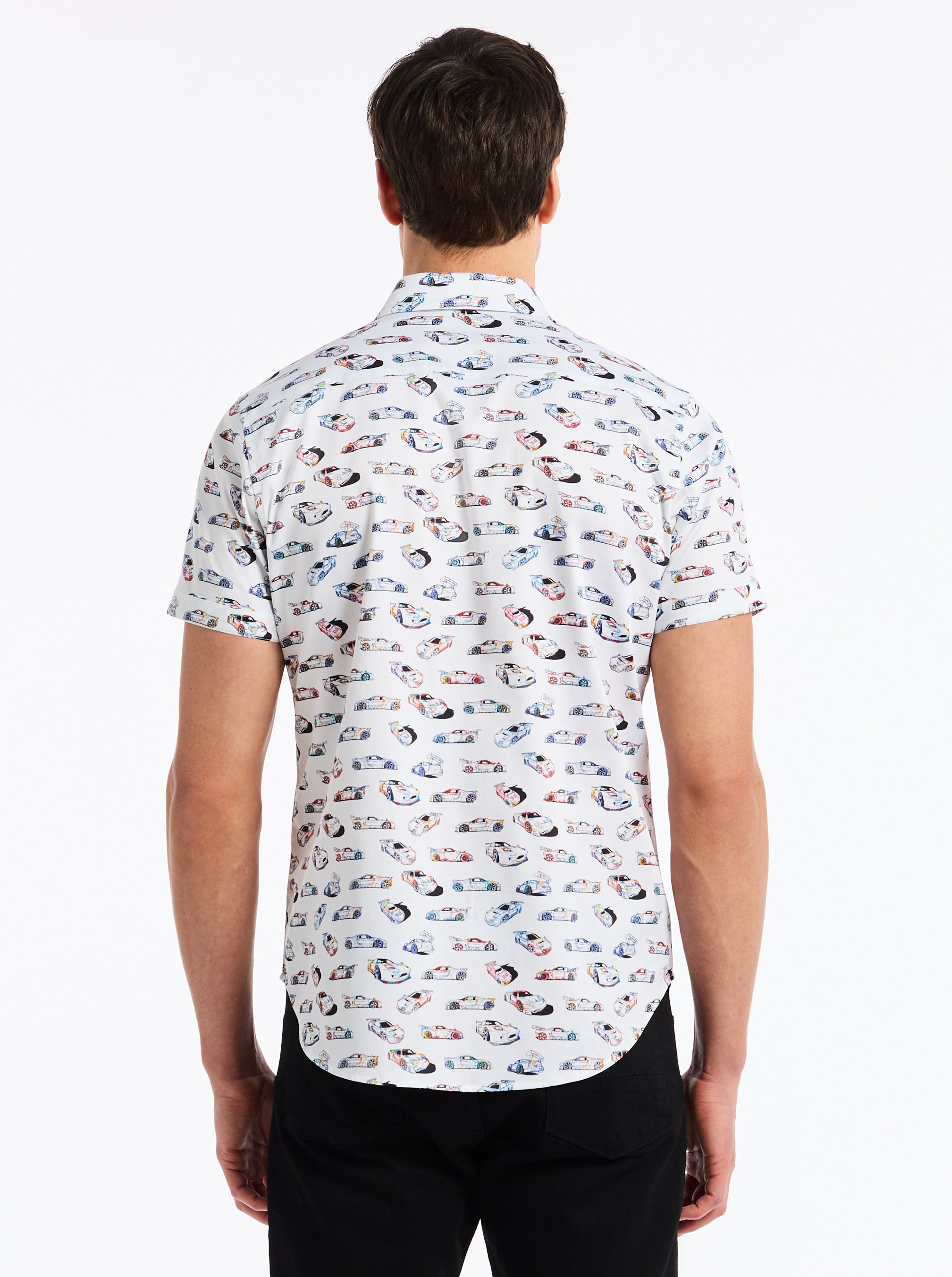 NEON WHEELS SHORT SLEEVE BUTTON DOWN SHIRT