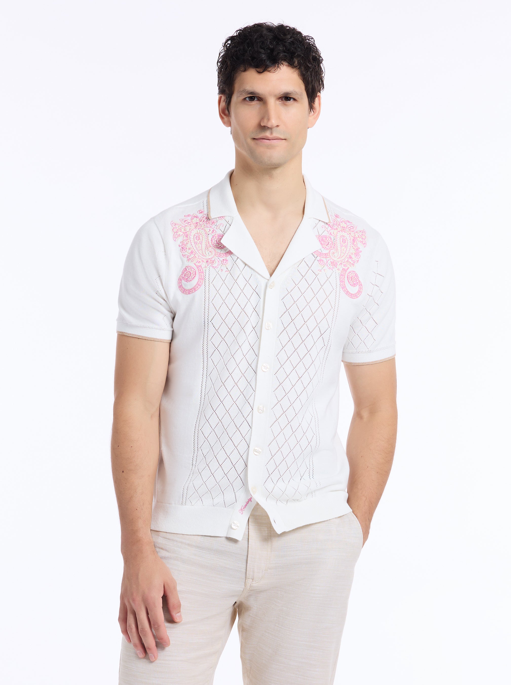 LIMITED EDITION OPULANT PAISLEY SHORT SLEEVE SWEATER