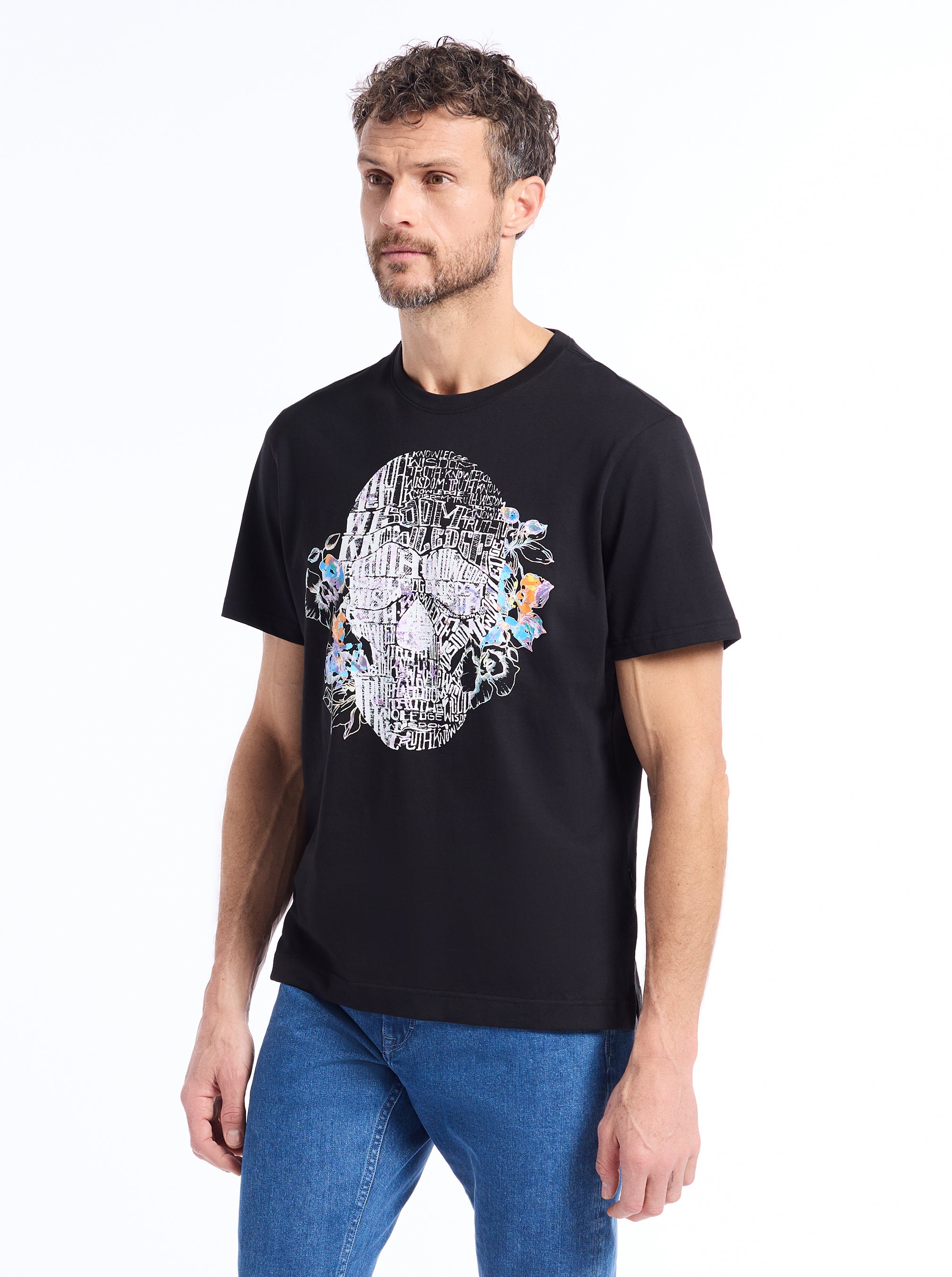 FLORAL SKULL SHORT SLEEVE T-SHIRT