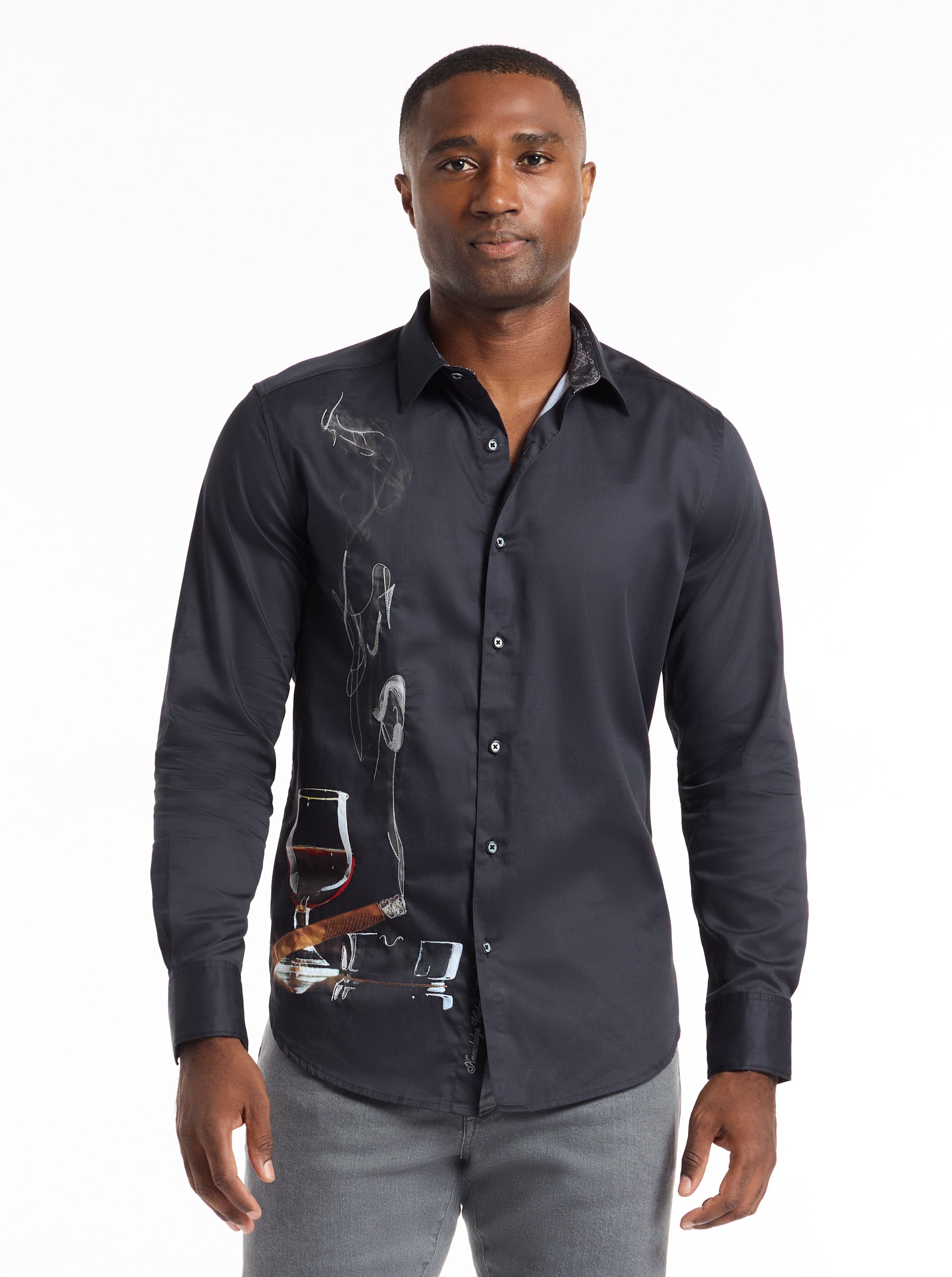 MAN CAVE LONG SLEEVE BUTTON DOWN SHIRT