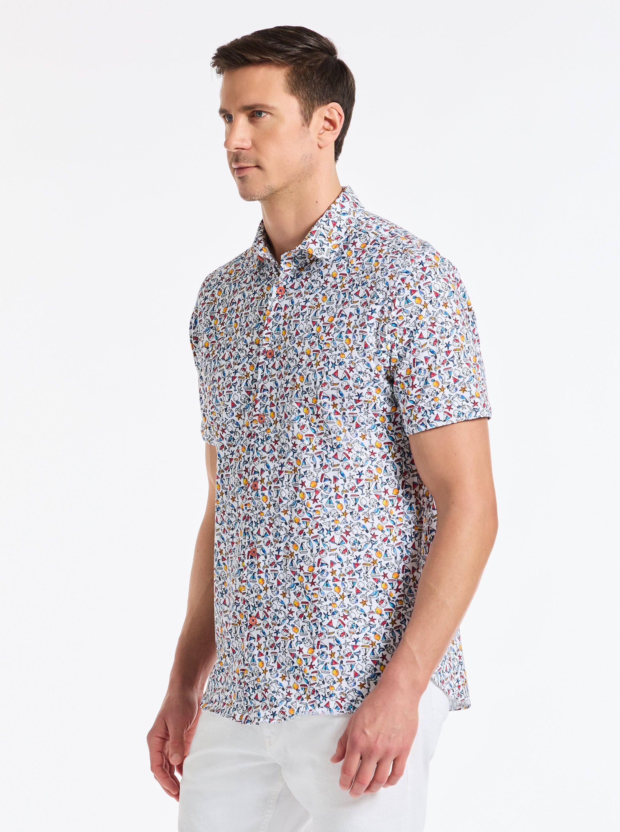 SUMMER SAILS SHORT SLEEVE BUTTON DOWN SHIRT