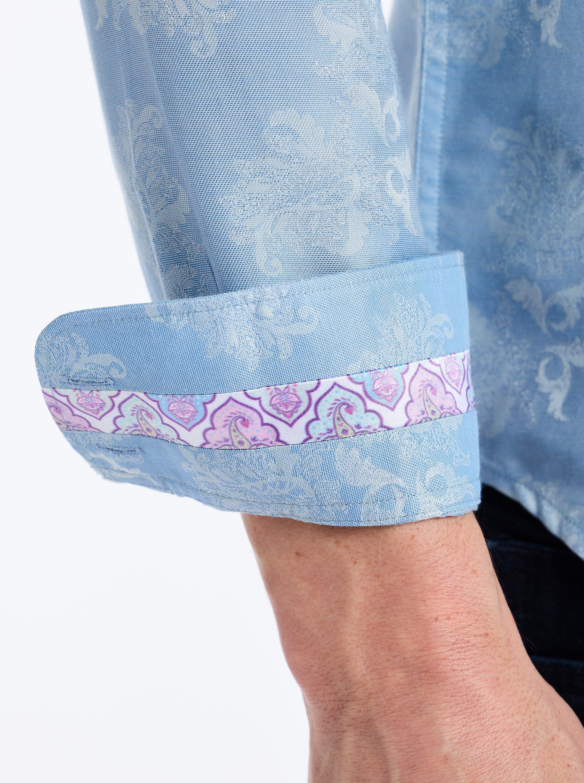 LIMITED EDITION A HUE OF BLUE LONG SLEEVE BUTTON DOWN SHIRT