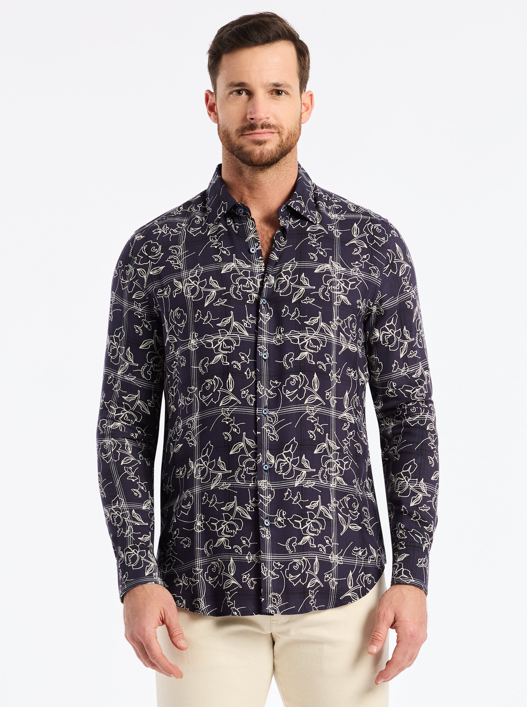 Robert Graham Men's Essex Button Down Shirt - Blue - Size Small