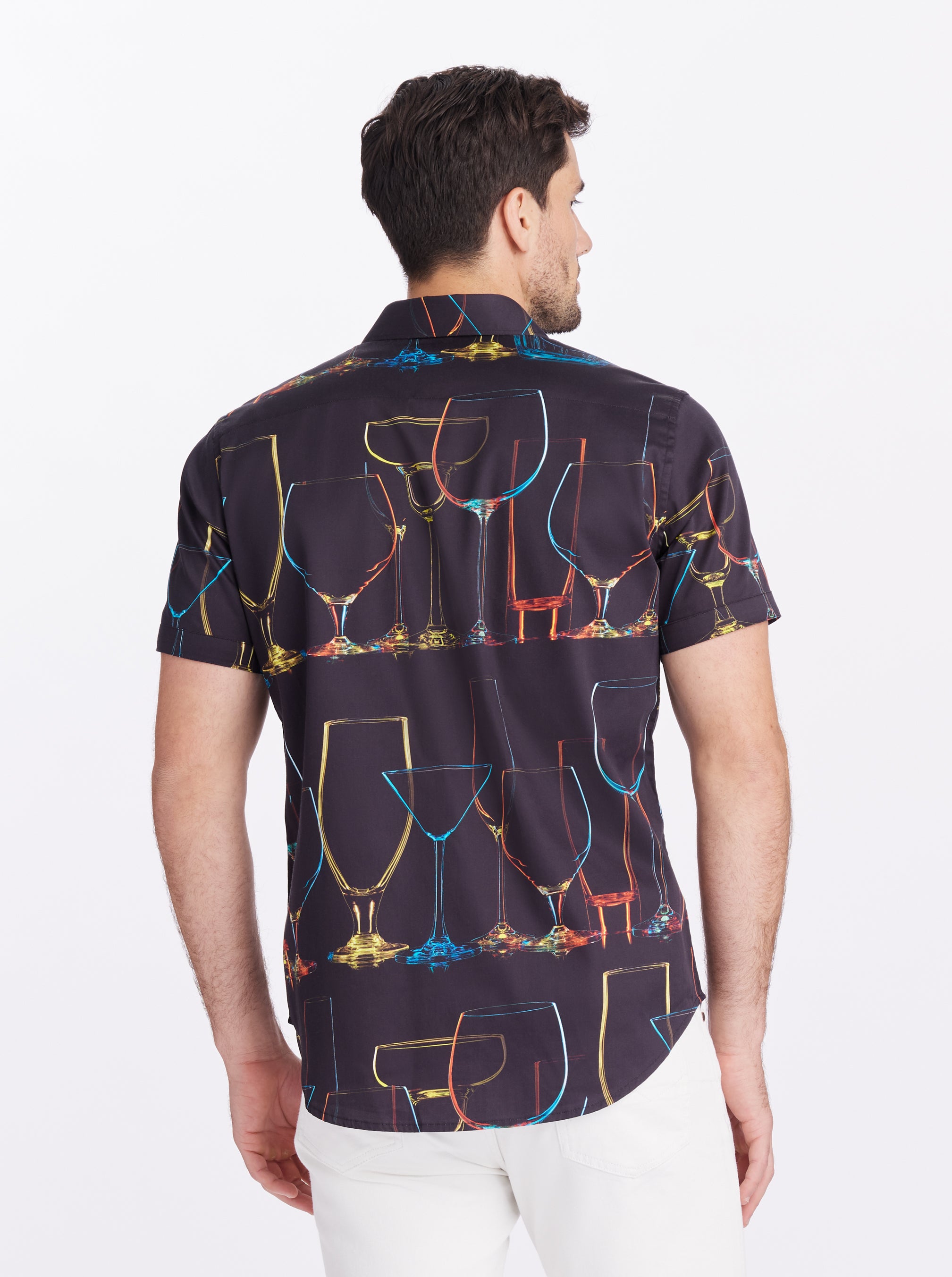 NEON NIGHTS SHORT SLEEVE BUTTON DOWN SHIRT