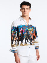 DERBY DAY LONG SLEEVE BUTTON DOWN SHIRT