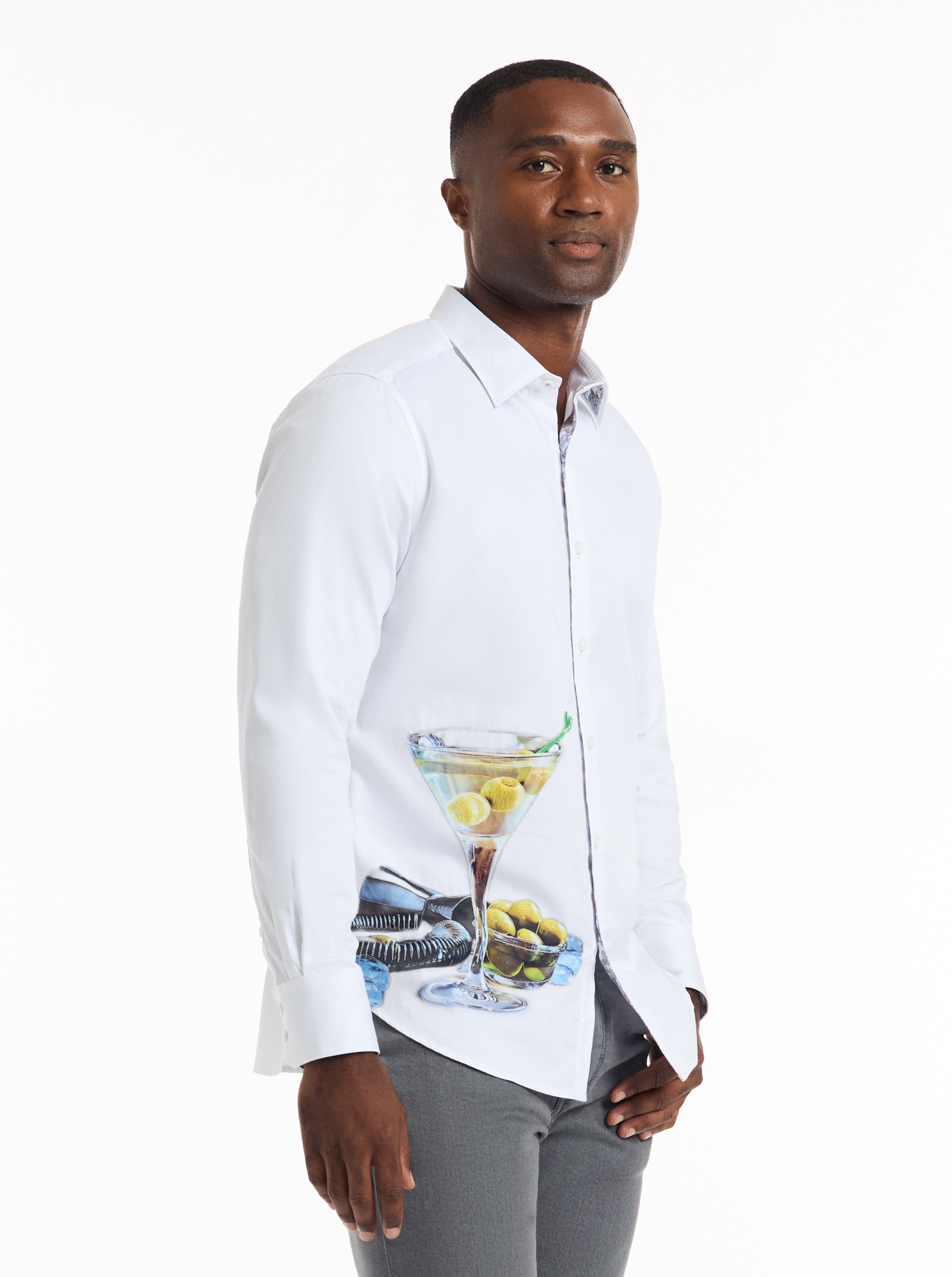 MARTINI MODE LONG SLEEVE BUTTON DOWN SHIRT