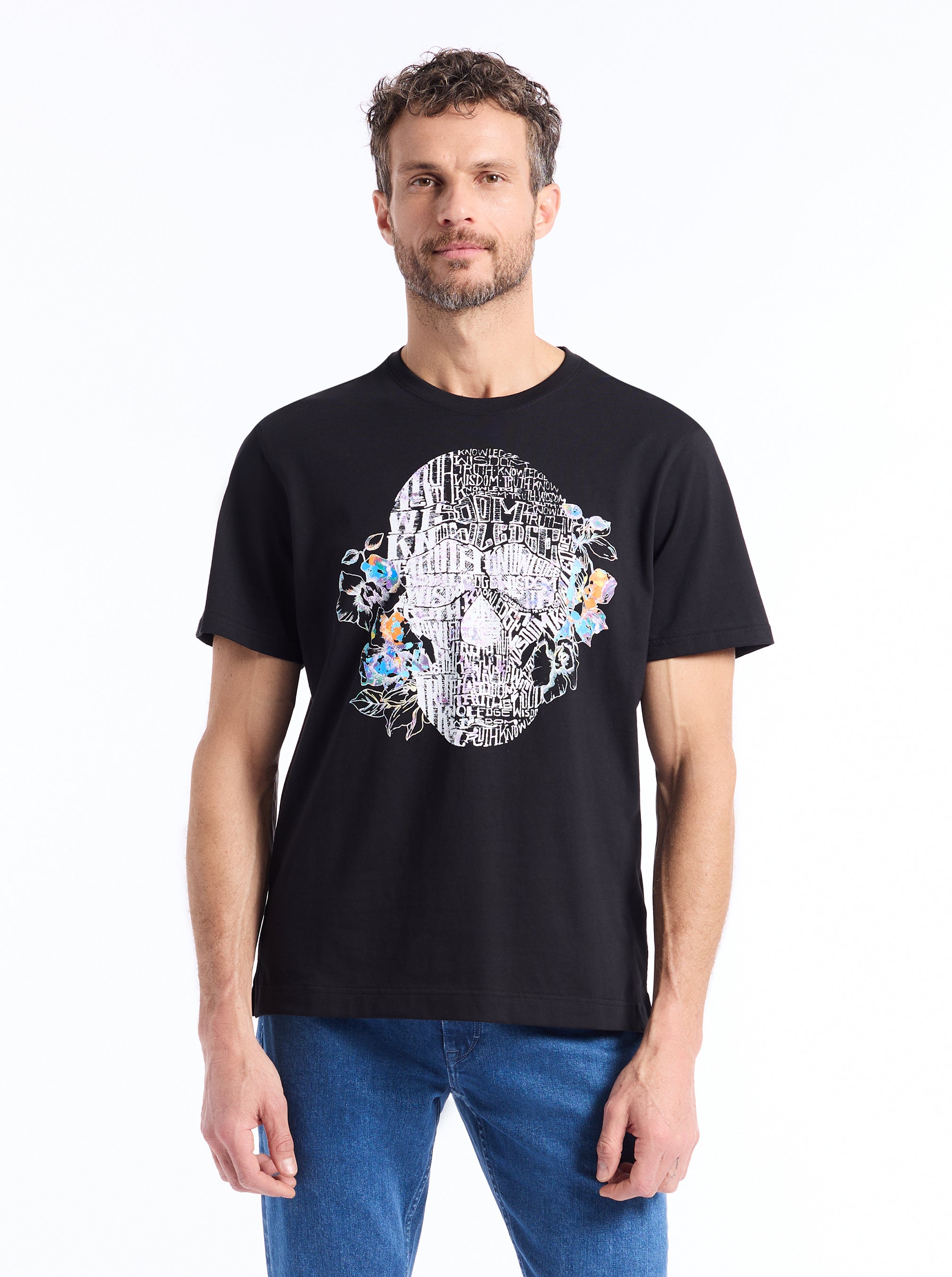 FLORAL SKULL SHORT SLEEVE T-SHIRT