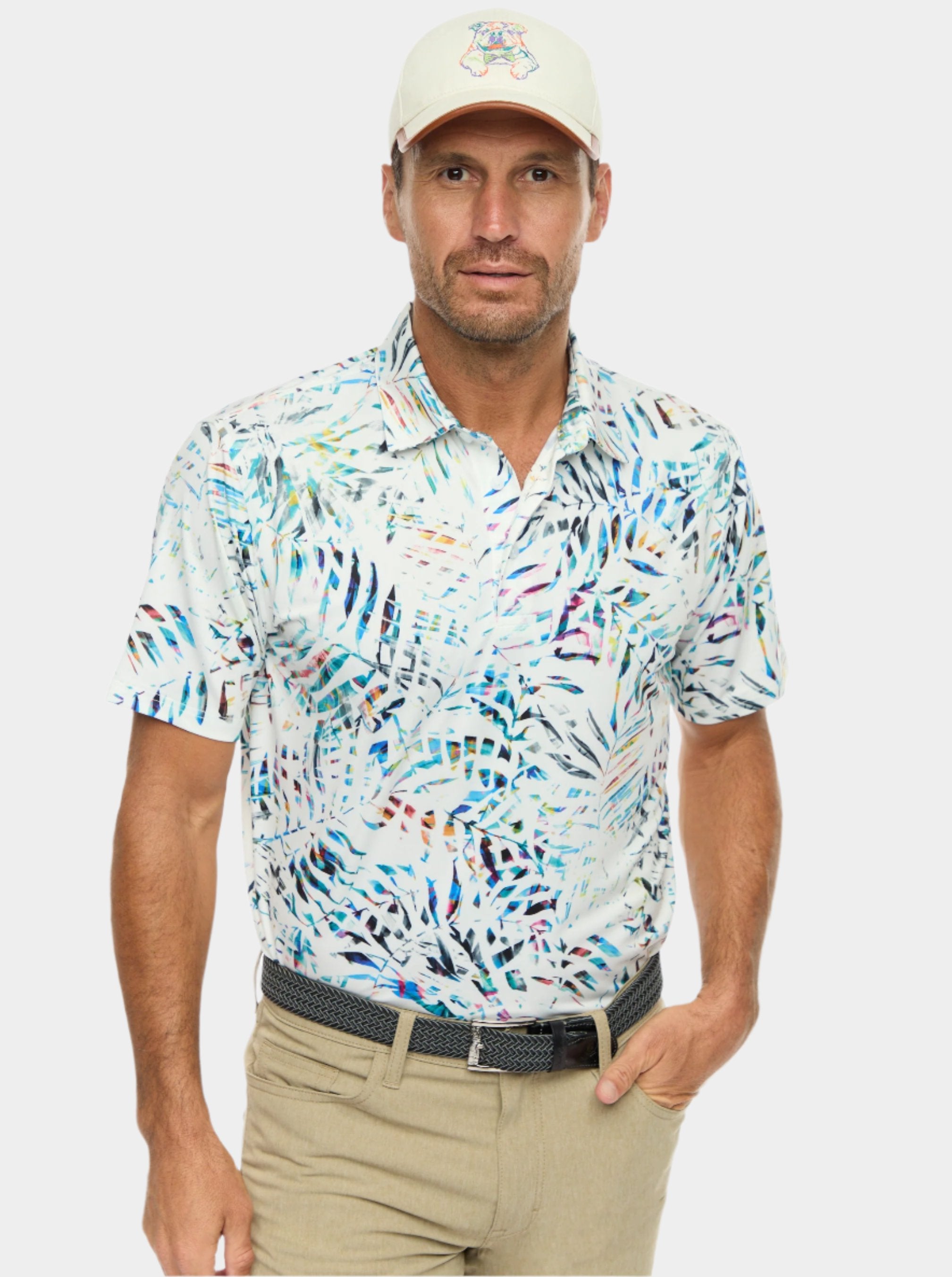 ISLAND PALM SHORT SLEEVE POLO