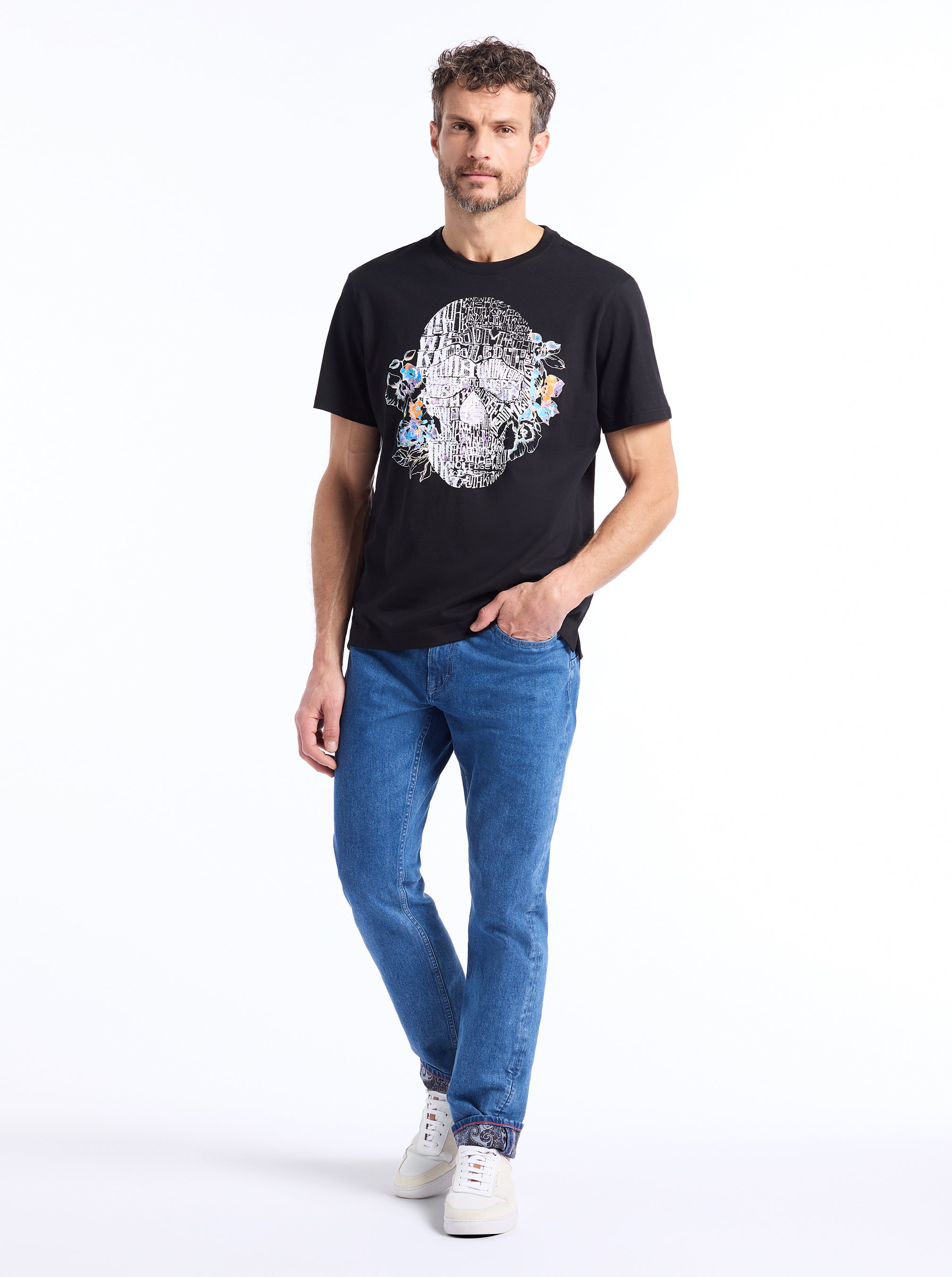 FLORAL SKULL SHORT SLEEVE T-SHIRT