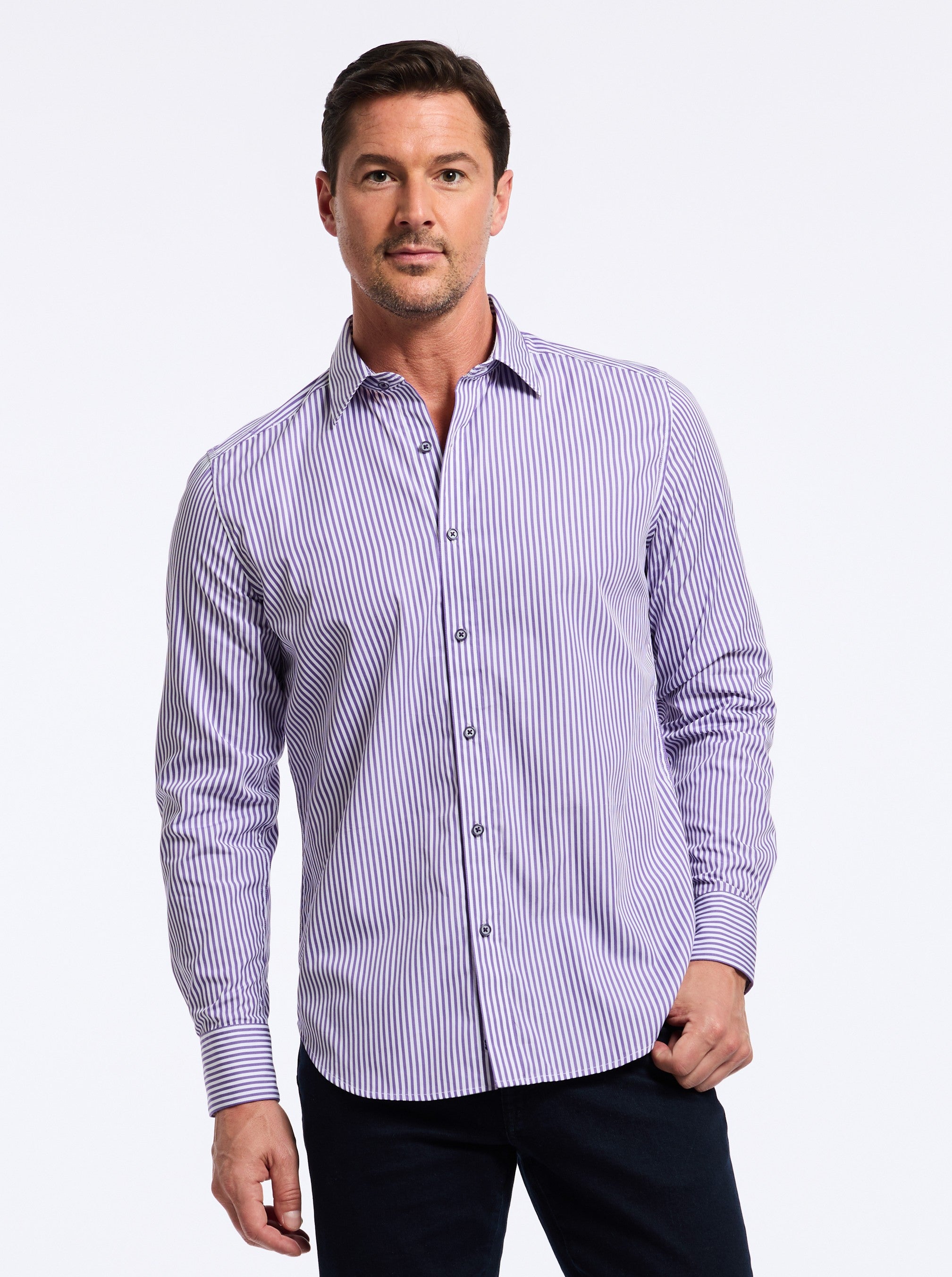 GREENWICH LONG SLEEVE BUTTON DOWN SHIRT