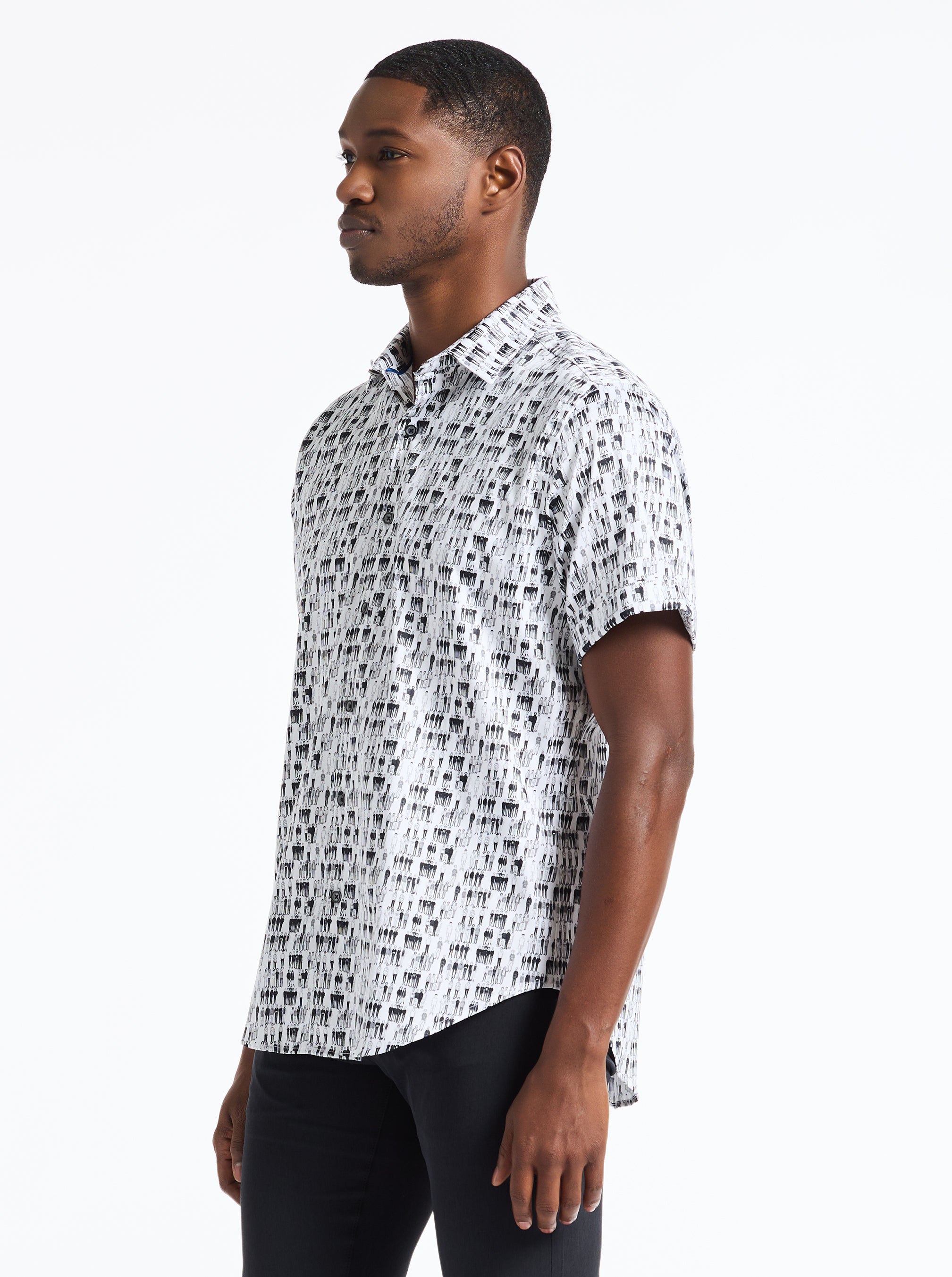 CROWD CONTROL SHORT SLEEVE BUTTON DOWN SHIRT